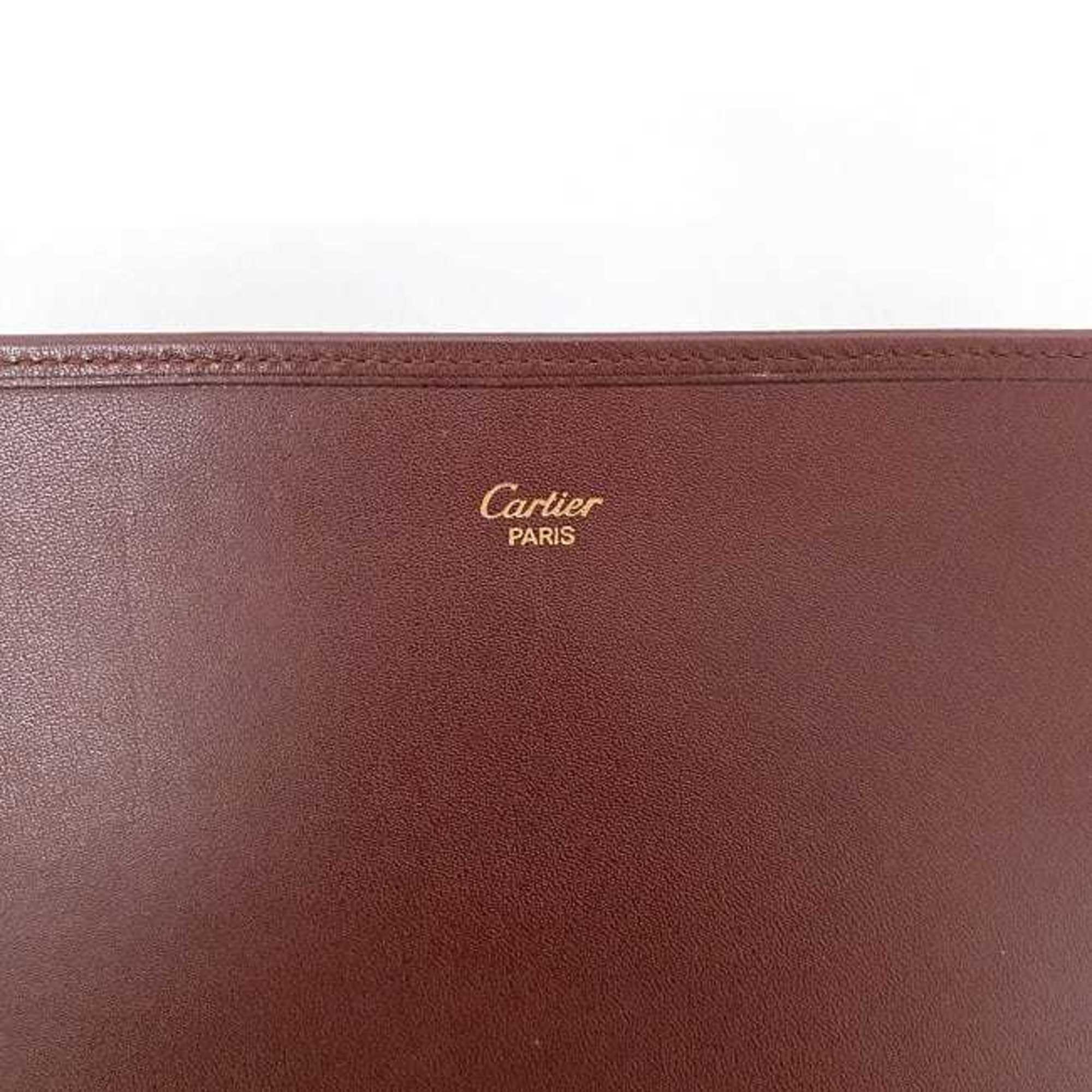 Cartier Bordeaux Leather Long Wallet (Bi-Fold) (Pre-Owned)