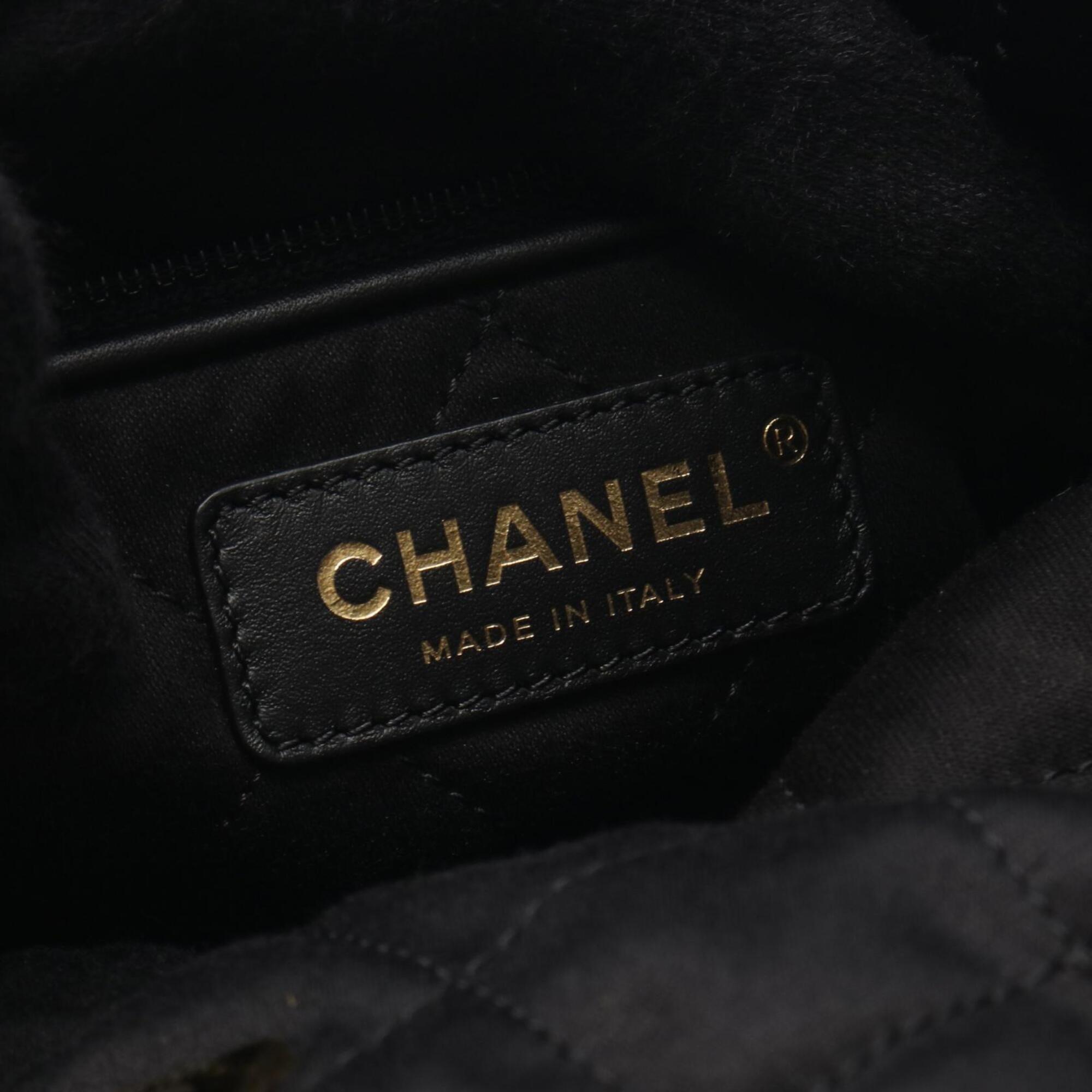 Chanel Black Leather Backpack Handbag (Pre-Owned)