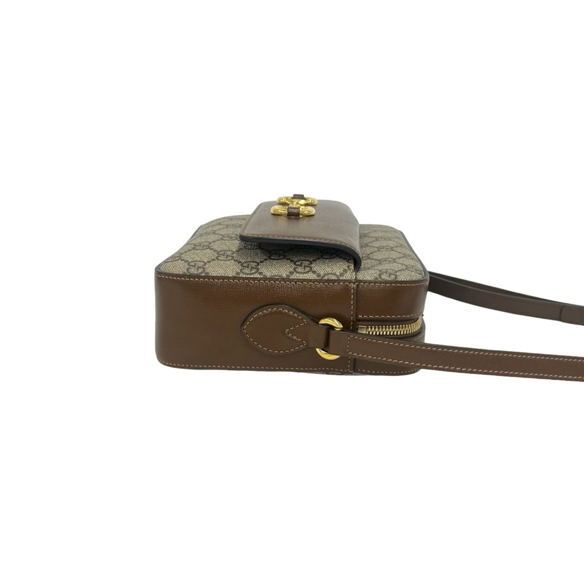 Gucci Brown Elastane Leather Pochette Shoulder Bag (Pre-Owned)