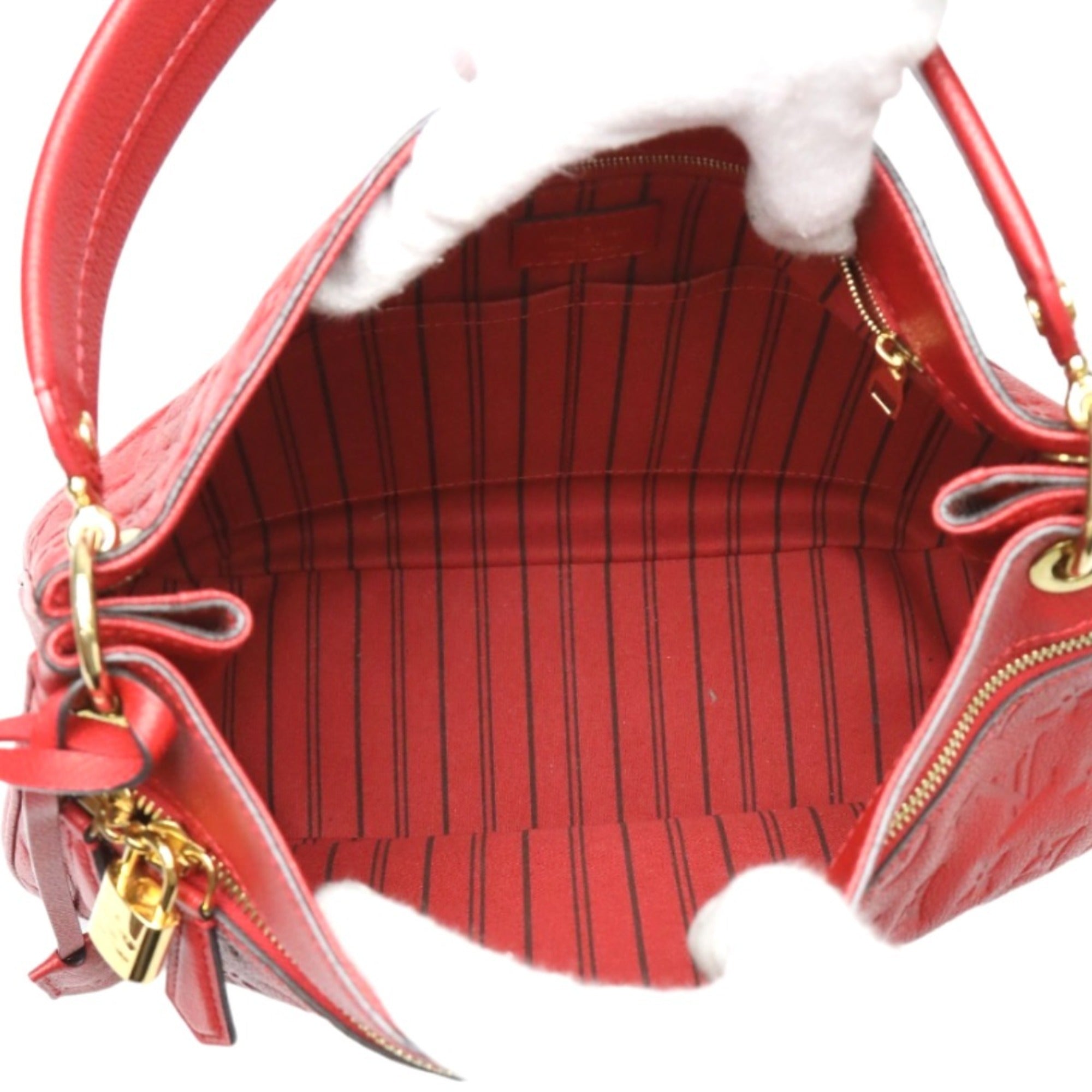 Louis Vuitton Red Color Monogram Empreinte Handbag (Pre-Owned)