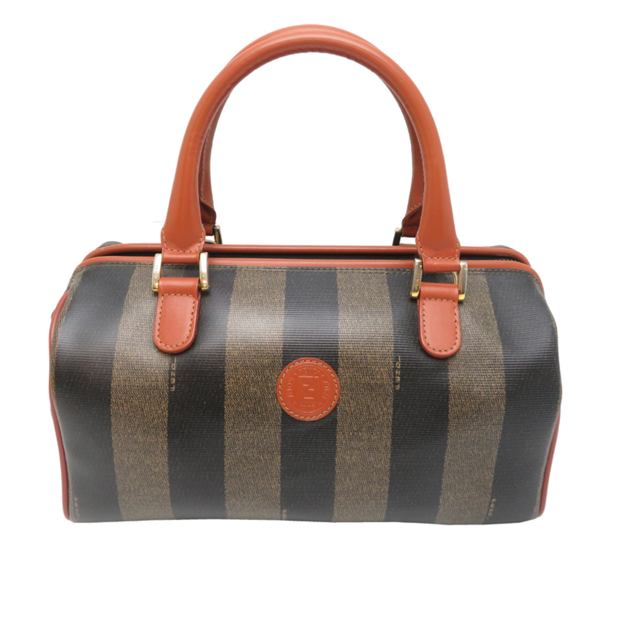 Fendi Brown Pvc Leather Boston Bag (Pre-Owned)