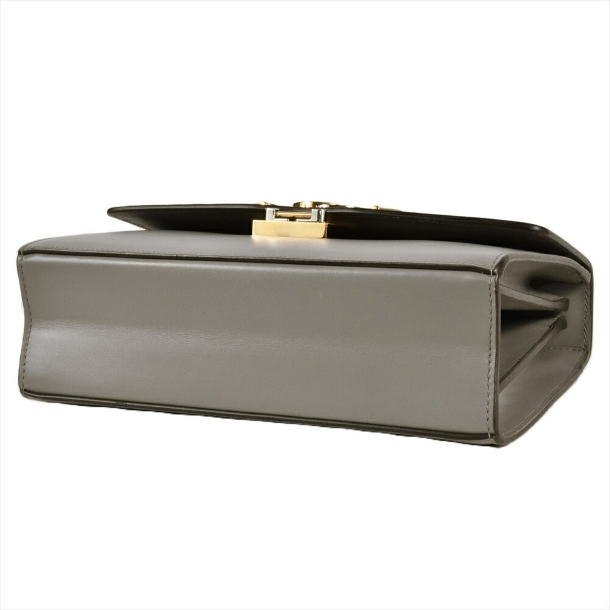 Gucci Gray Leather Shoulder Bag (Pre-Owned)