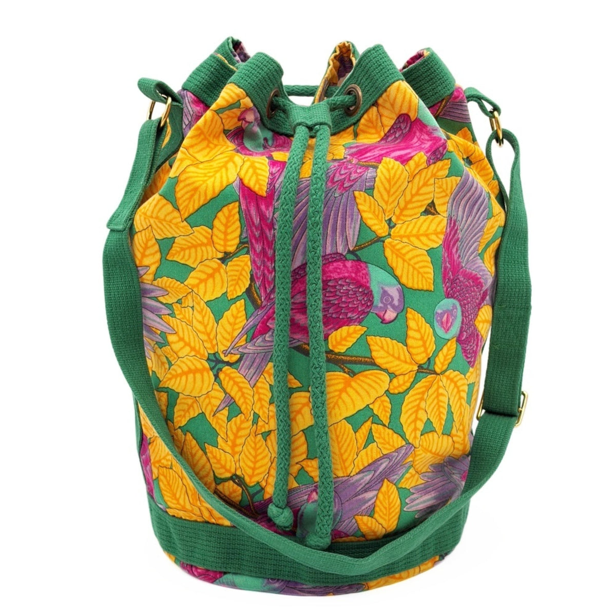 Hermes Green Pink Yellow Cotton Shoulder Bag (Pre-Owned)
