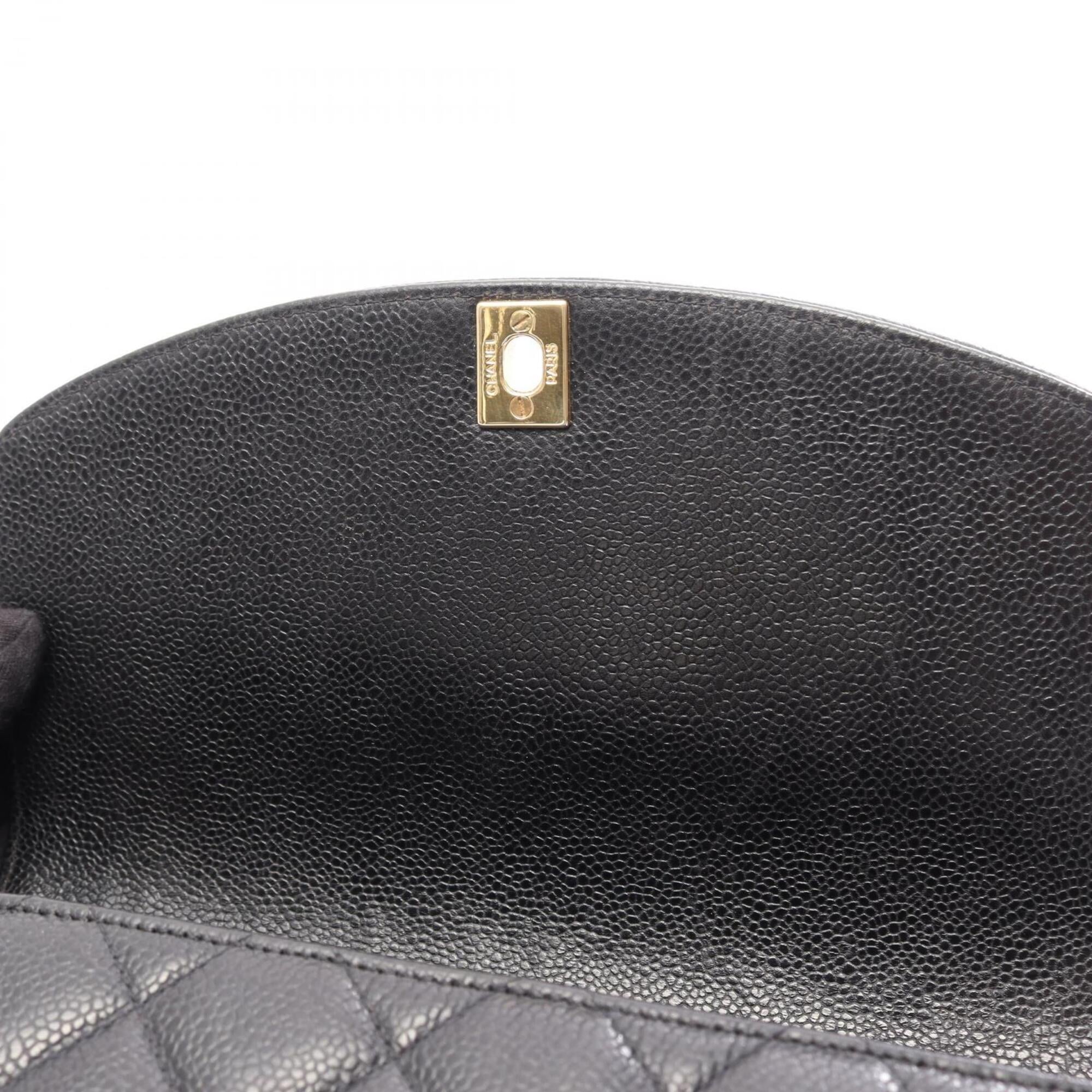 Chanel Black Grained Calfskin Handbag Shoulder Bag (Pre-Owned)