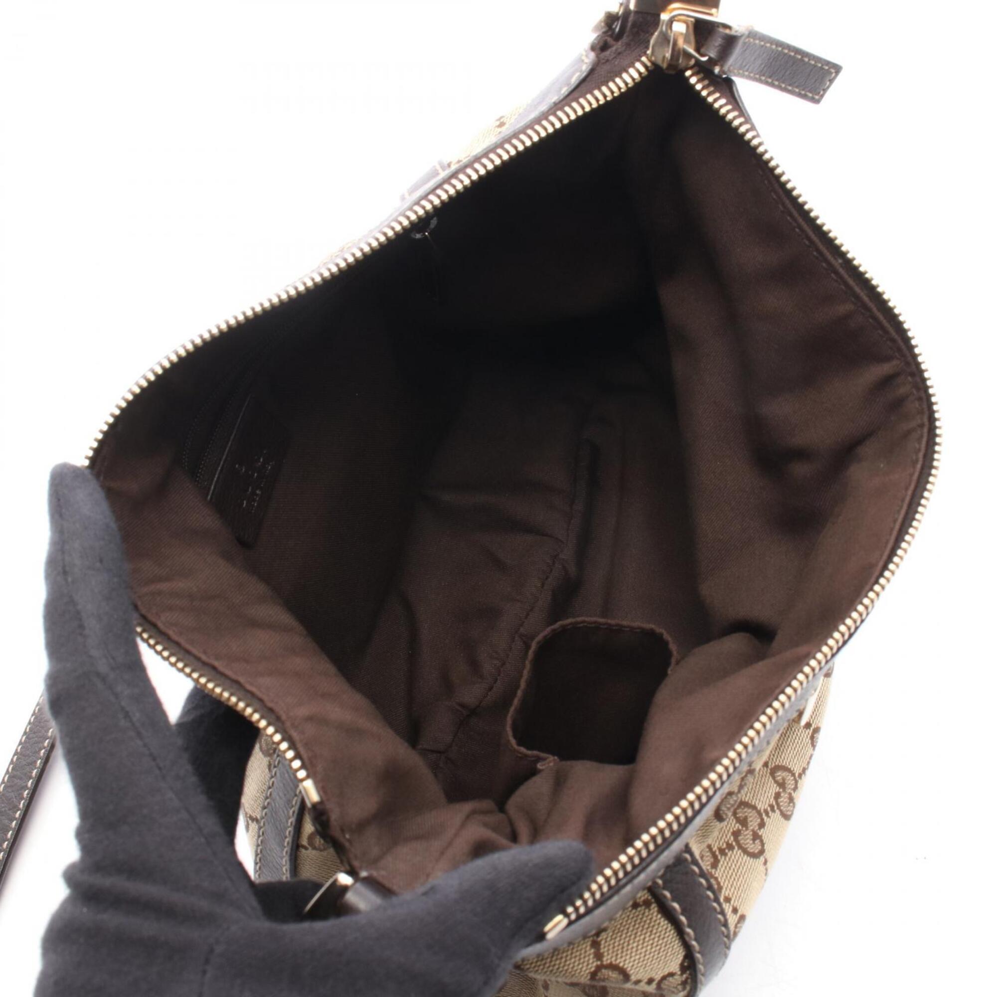 Gucci Abbey Beige Brown Gg Canvas Handbag Shoulder Bag (Pre-Owned)