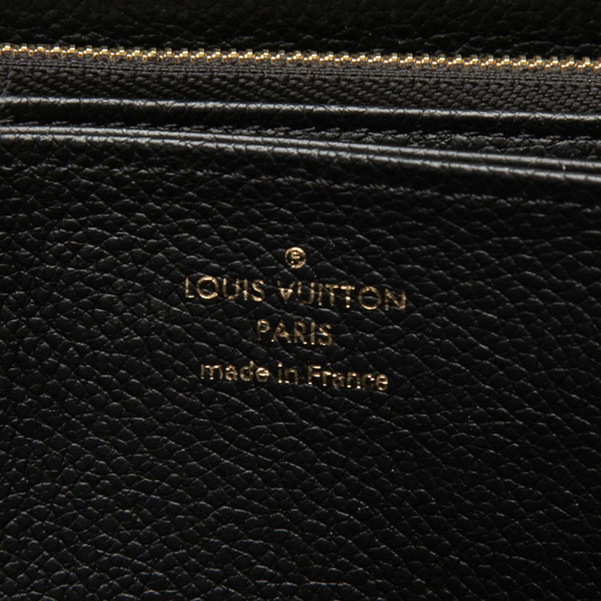 Louis Vuitton Black Noir Leather Long Wallet (Bi-Fold) (Pre-Owned)