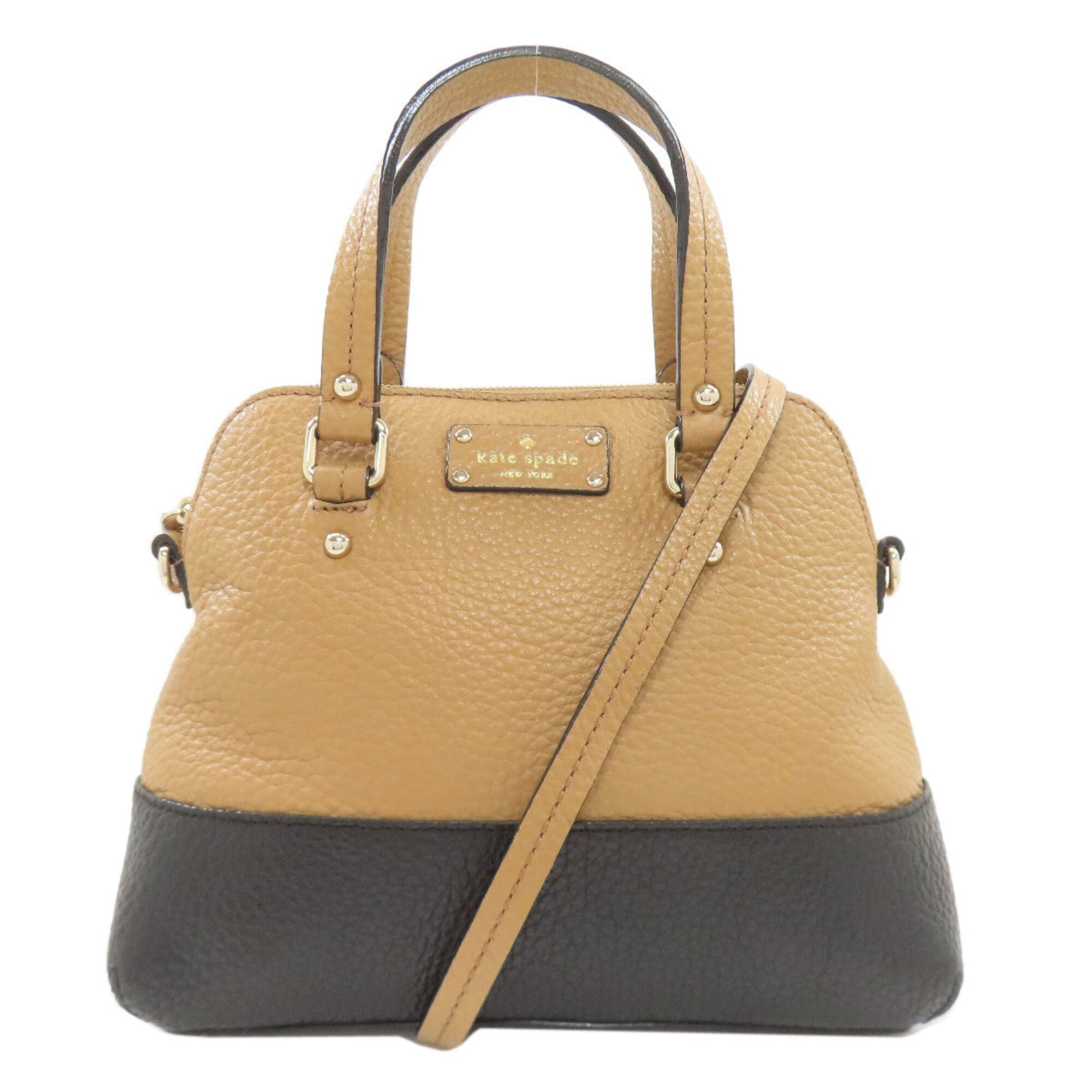 Kate Spade Black Brown Leather Handbag (Pre-Owned)