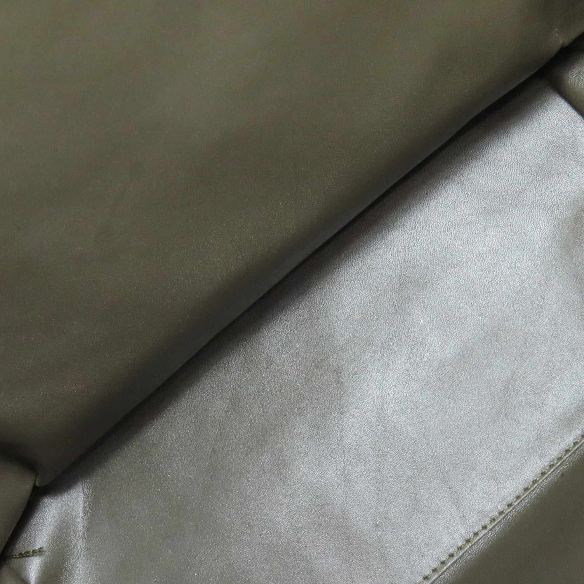 Gucci Khaki Brown Nylon Leather Tote Bag (Pre-Owned)