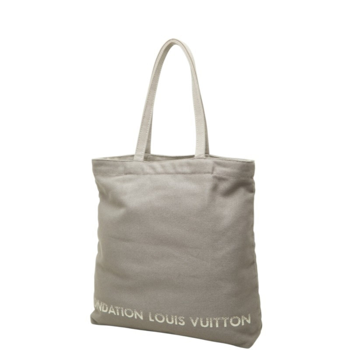 Louis Vuitton Gray Cotton Canvas Shoulder Bag Tote Bag (Pre-Owned)