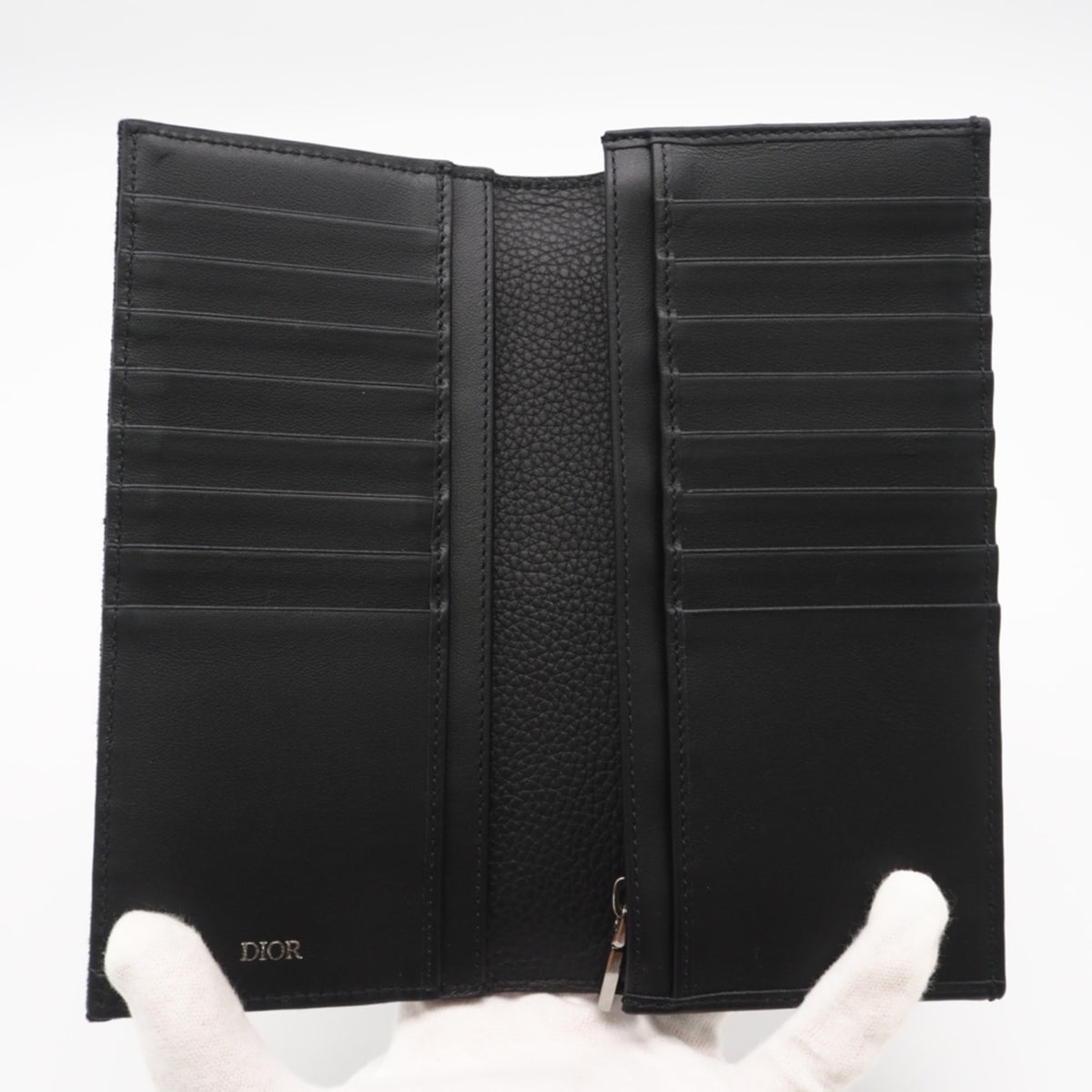 Christian Dior Black Jacquard Long Wallet (Bi-Fold) (Pre-Owned)