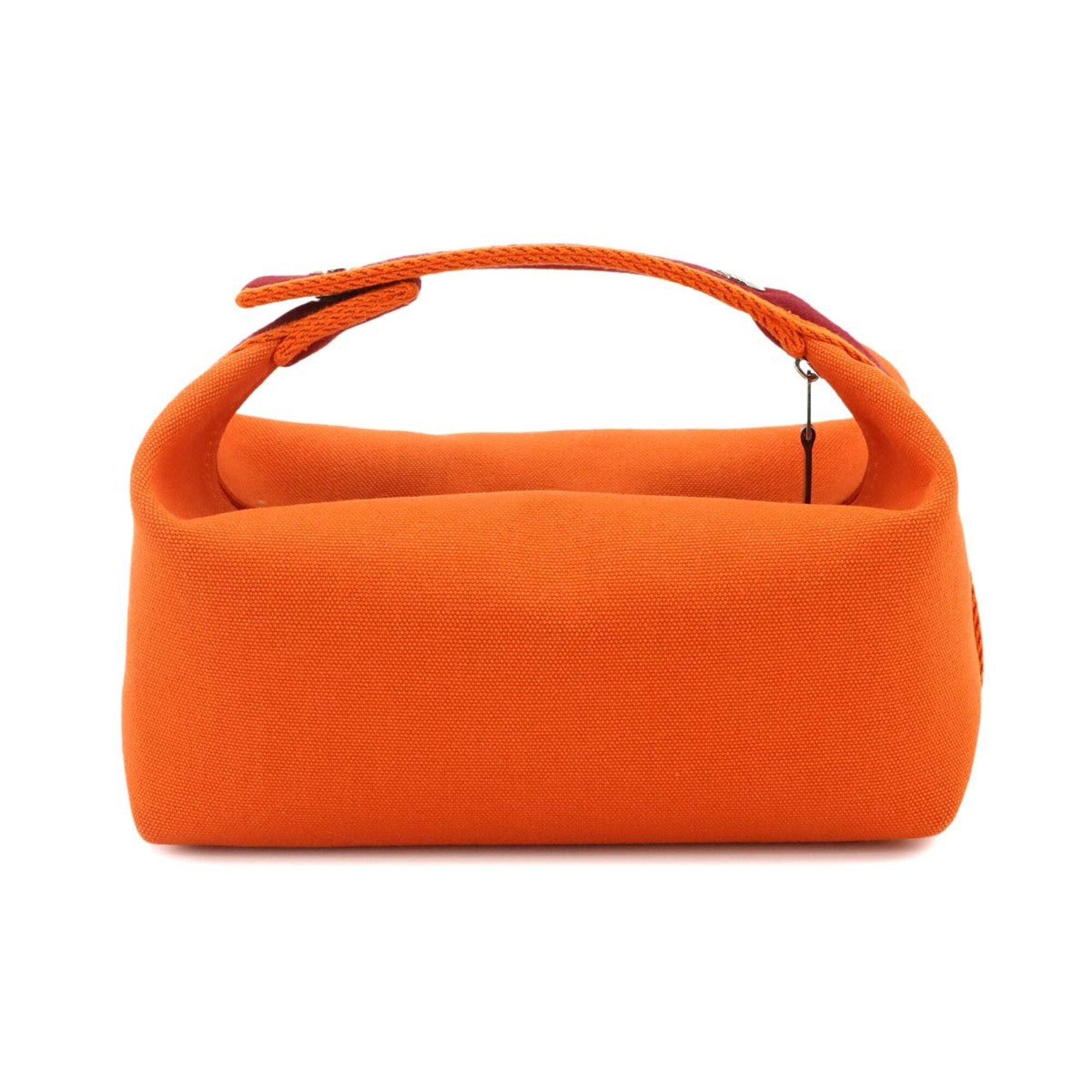 Hermes Feu Orange Rouge H Toile H Handbag Pouch (Pre-Owned)