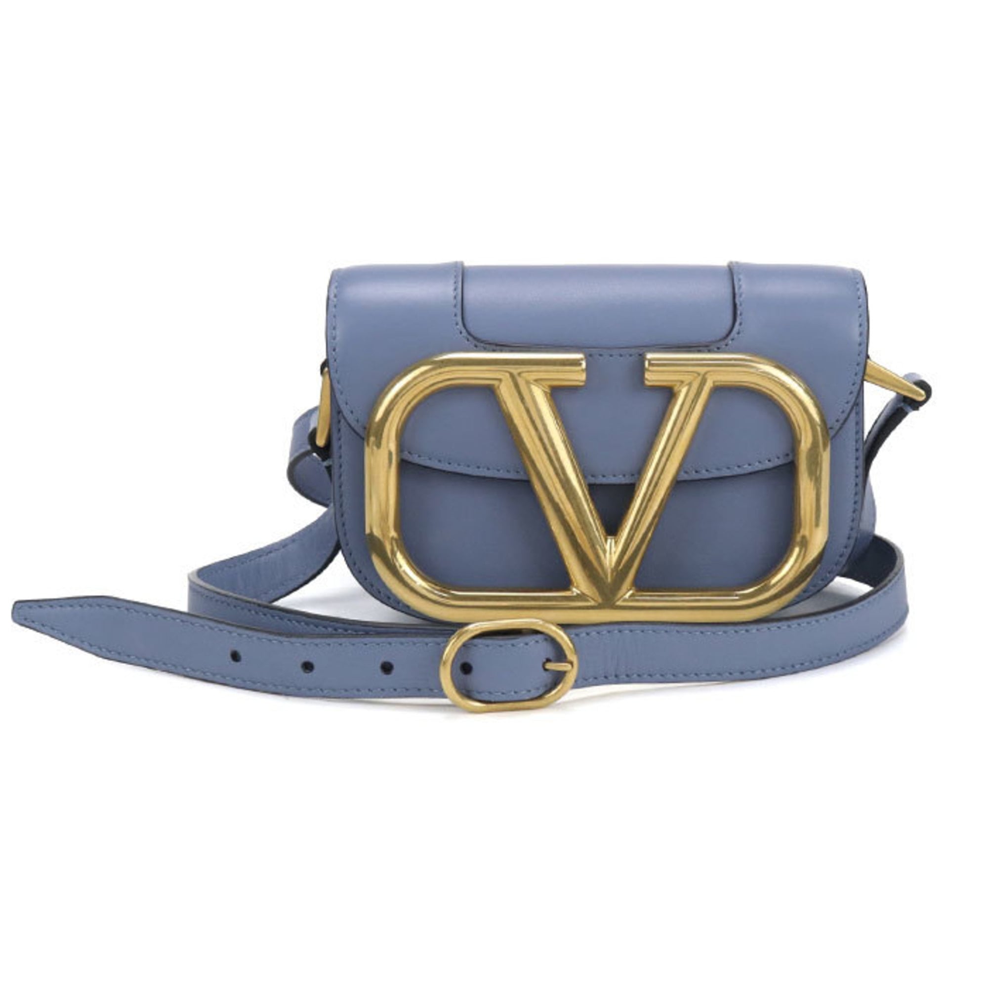 Valentino Garavani Blue Leather Shoulder Bag (Pre-Owned)