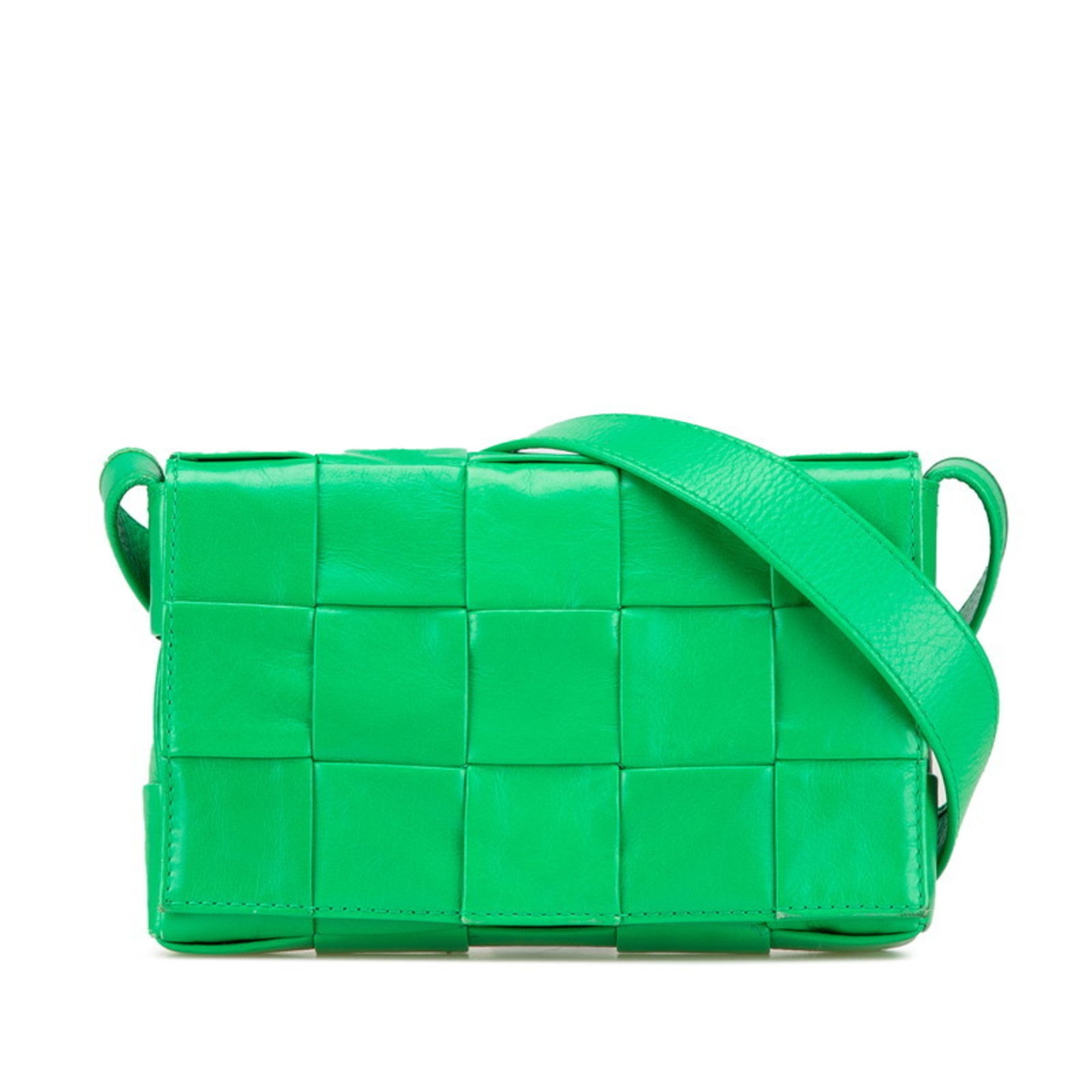 Bottega Veneta Green Leather Shoulder Bag Sling Bag (Pre-Owned)