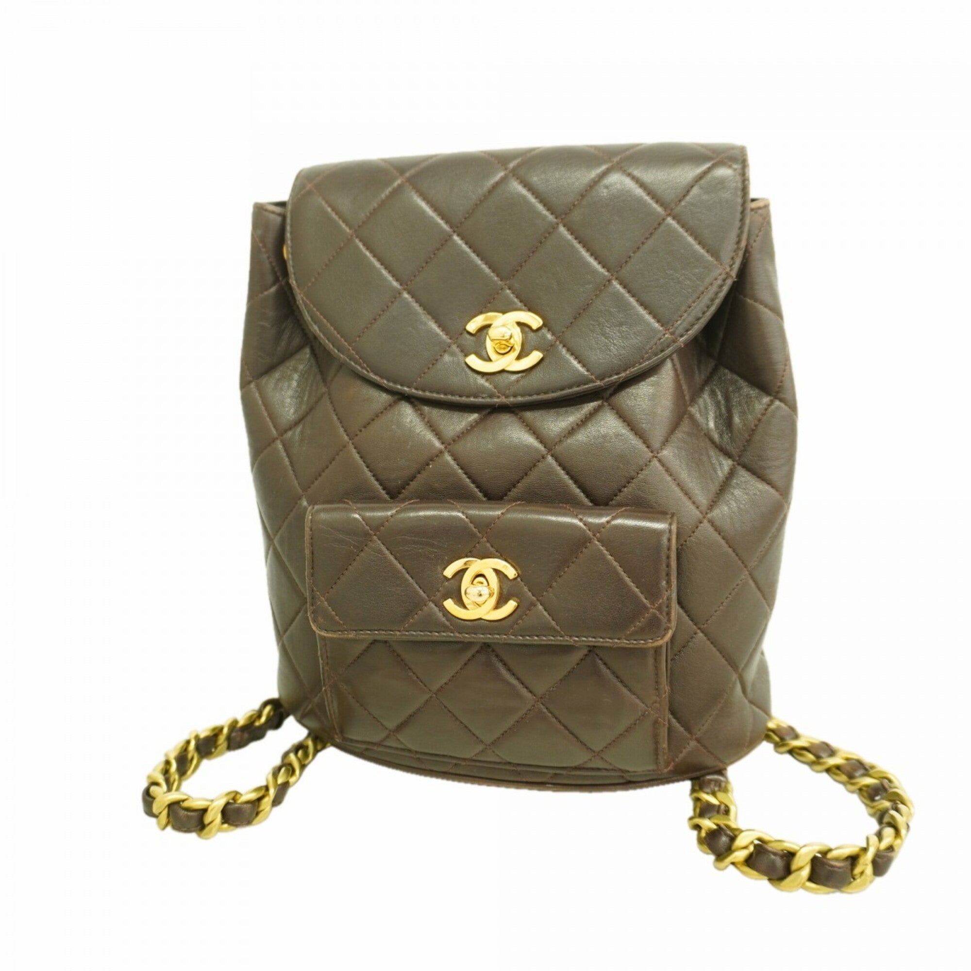 Chanel Brown Leather Backpack (Pre-Owned)