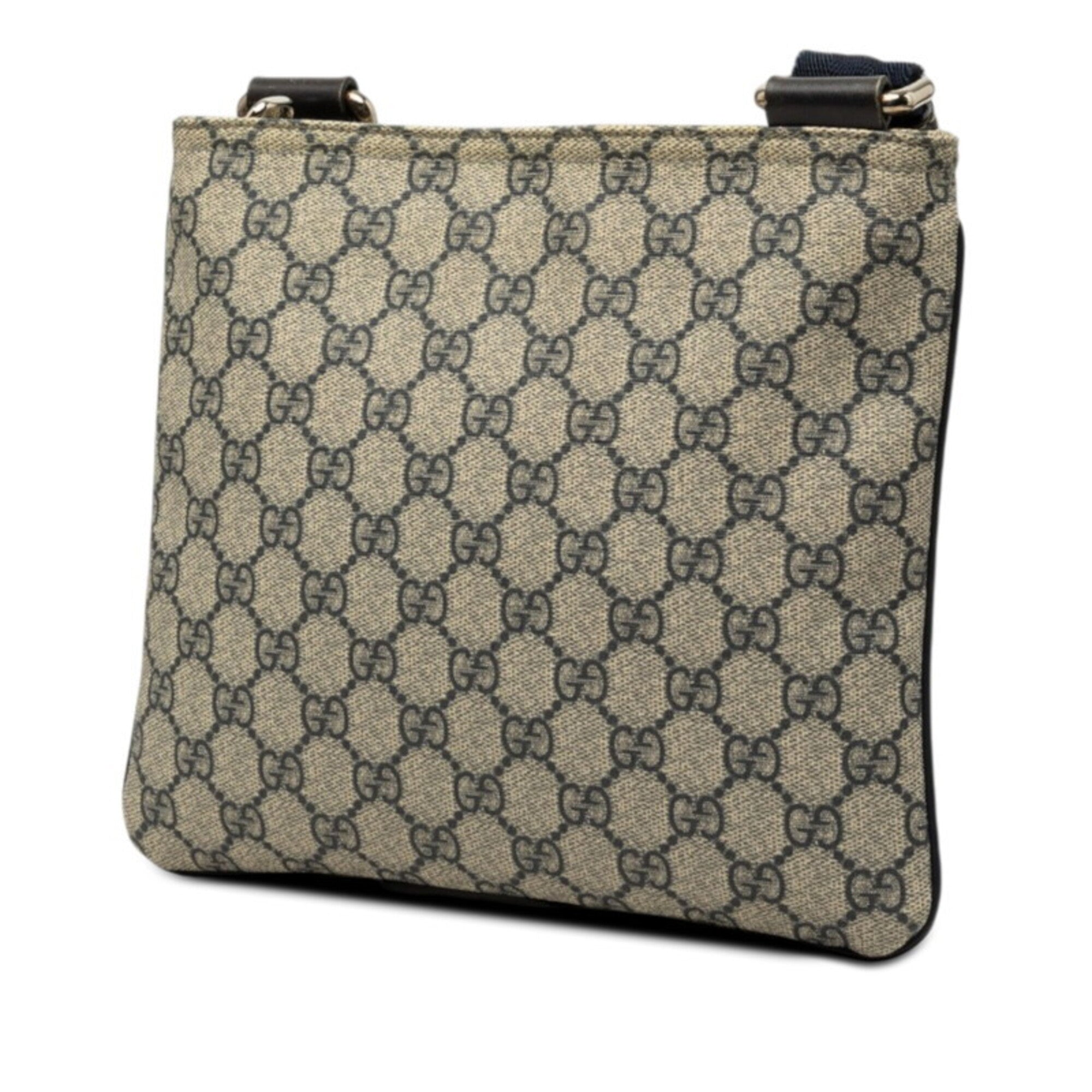 Gucci Beige Navy Pvc Leather Shoulder Bag (Pre-Owned)