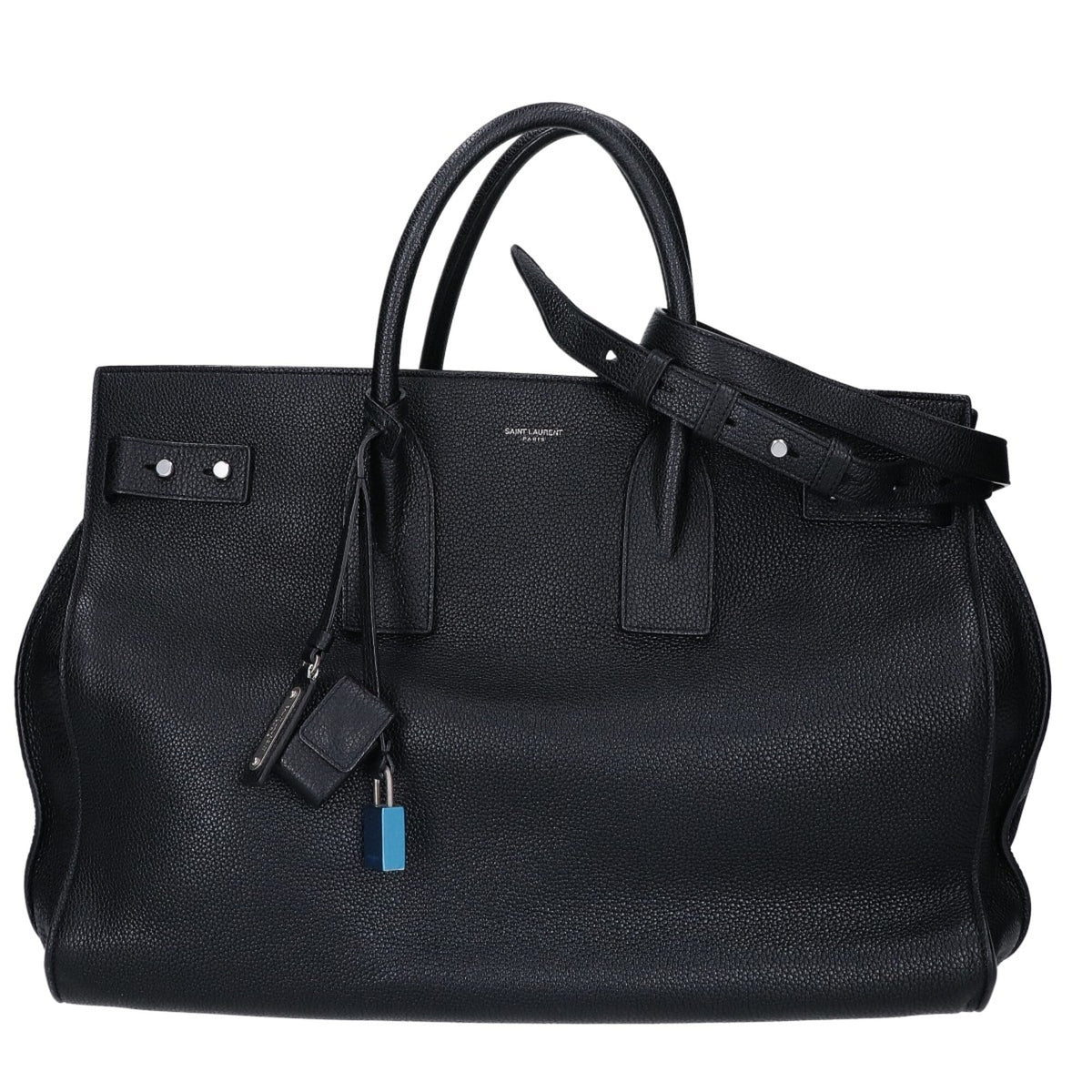 Saint Laurent Black Leather Handbag Tote Bag (Pre-Owned)