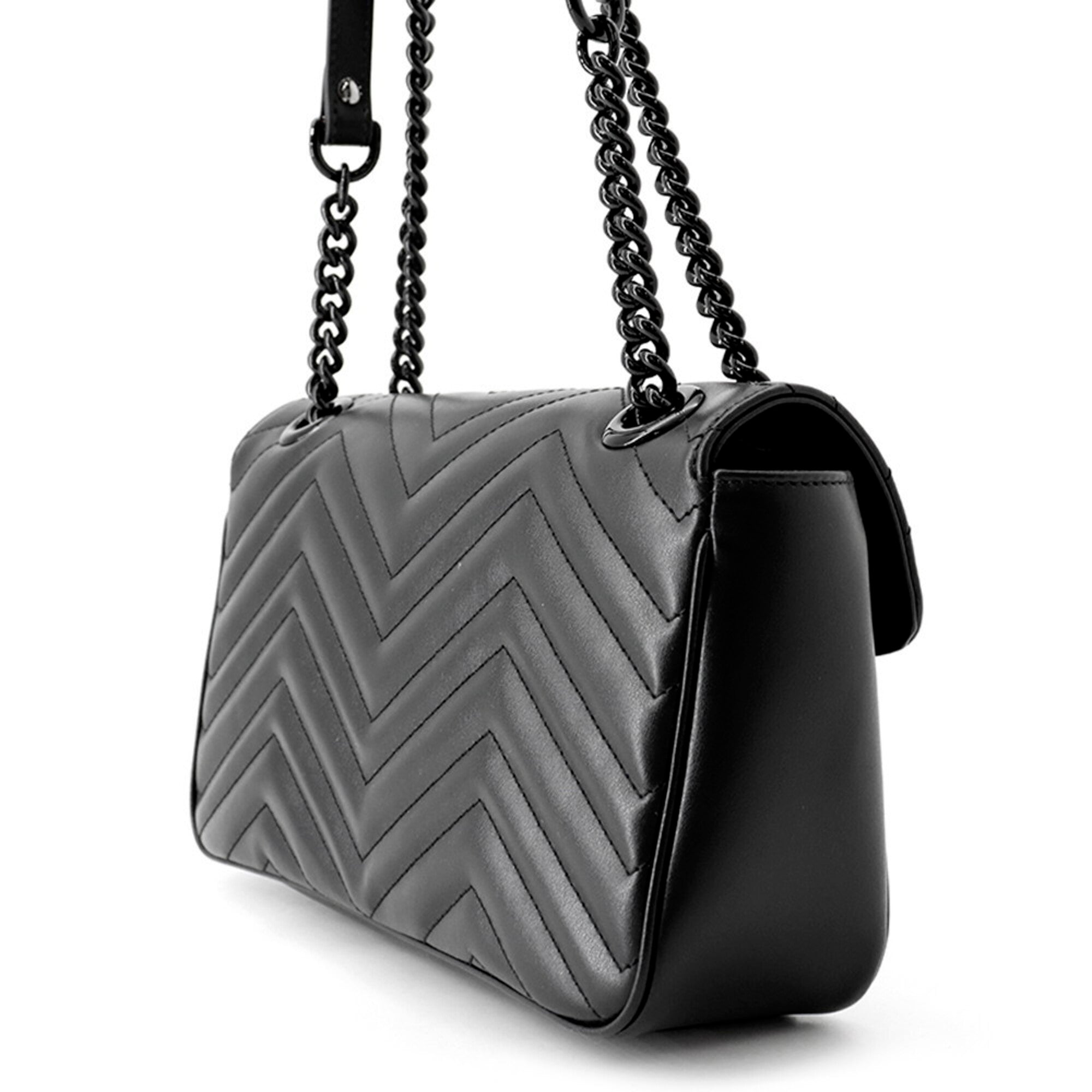 Gucci Black Leather Handbag Shoulder Bag (Pre-Owned)