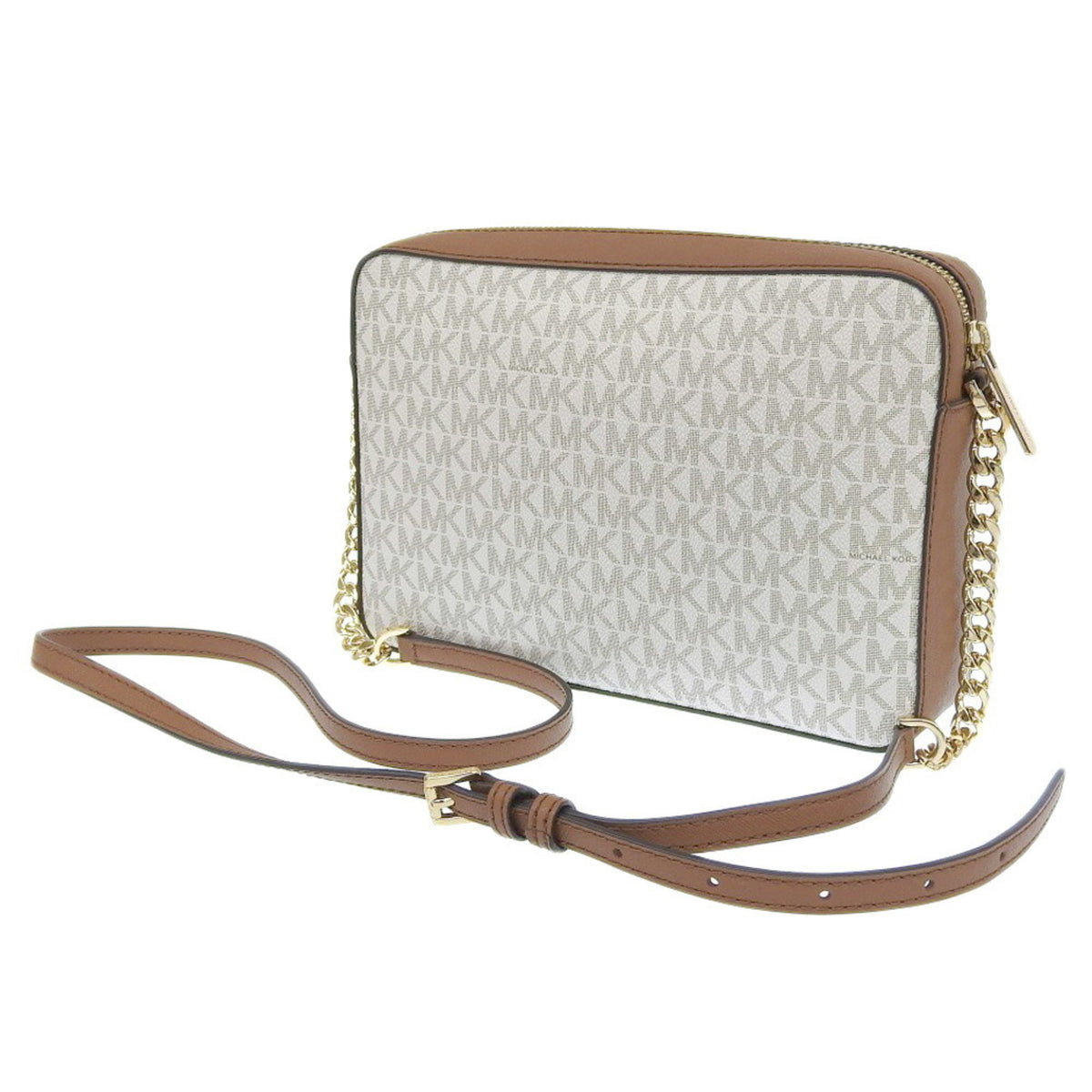 Michael Kors Brown White Pvc Shoulder Bag (Pre-Owned)