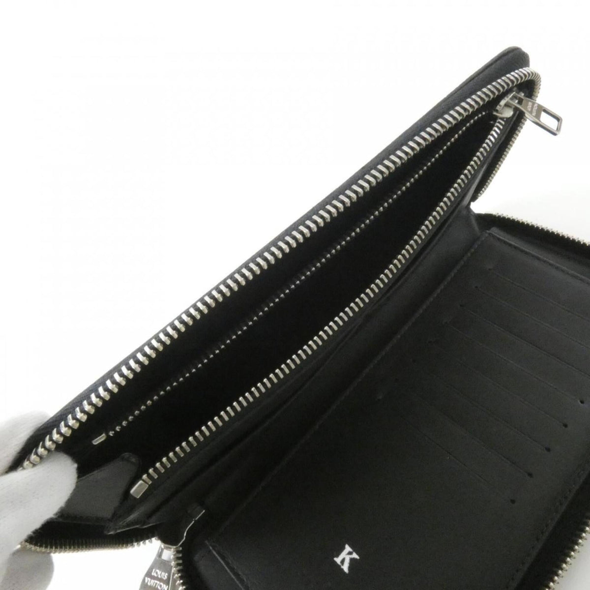 Louis Vuitton Black Coated Canvas Long Wallet (Bi-Fold) (Pre-Owned)