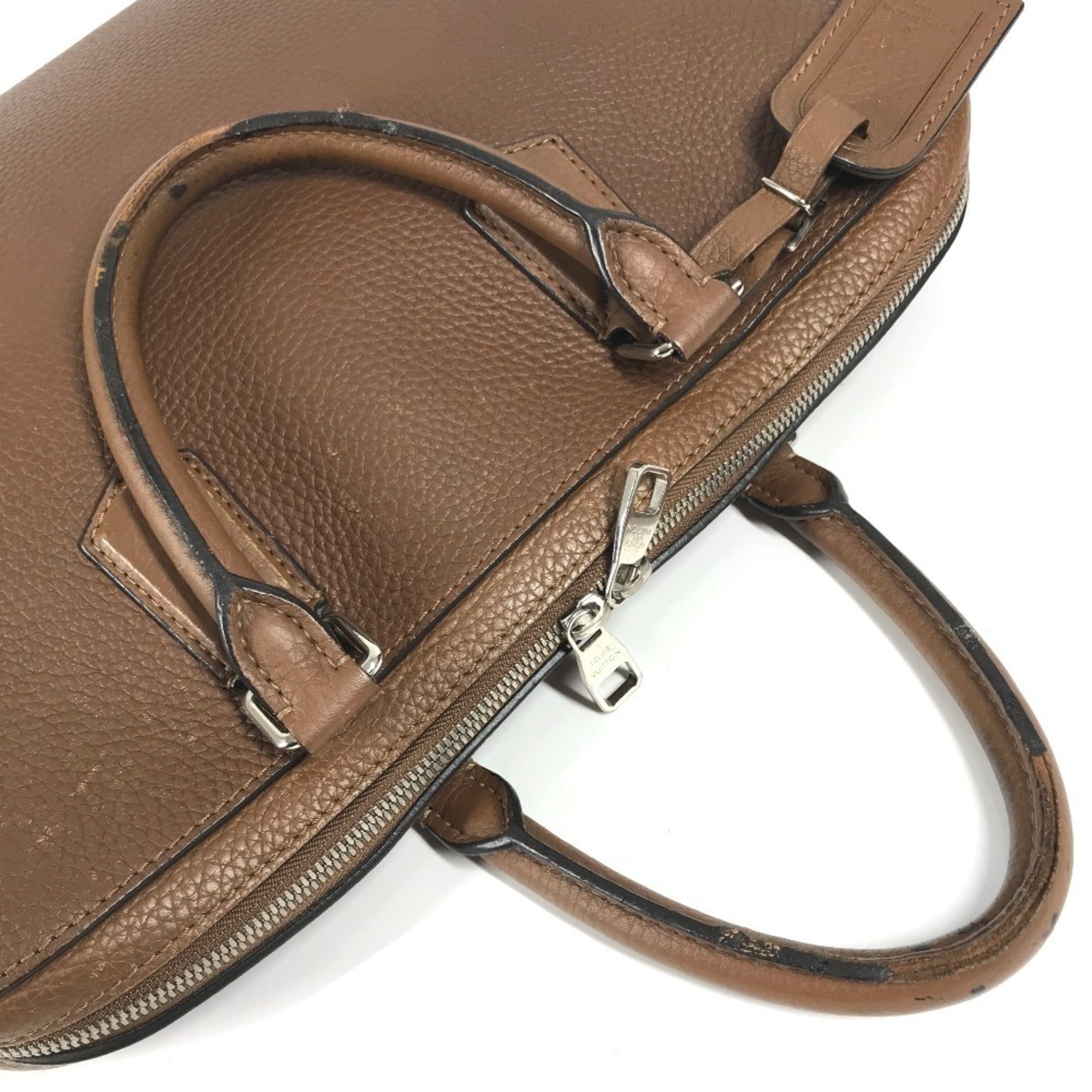 Louis Vuitton Brown Leather Briefcase Handbag Tote Bag (Pre-Owned)