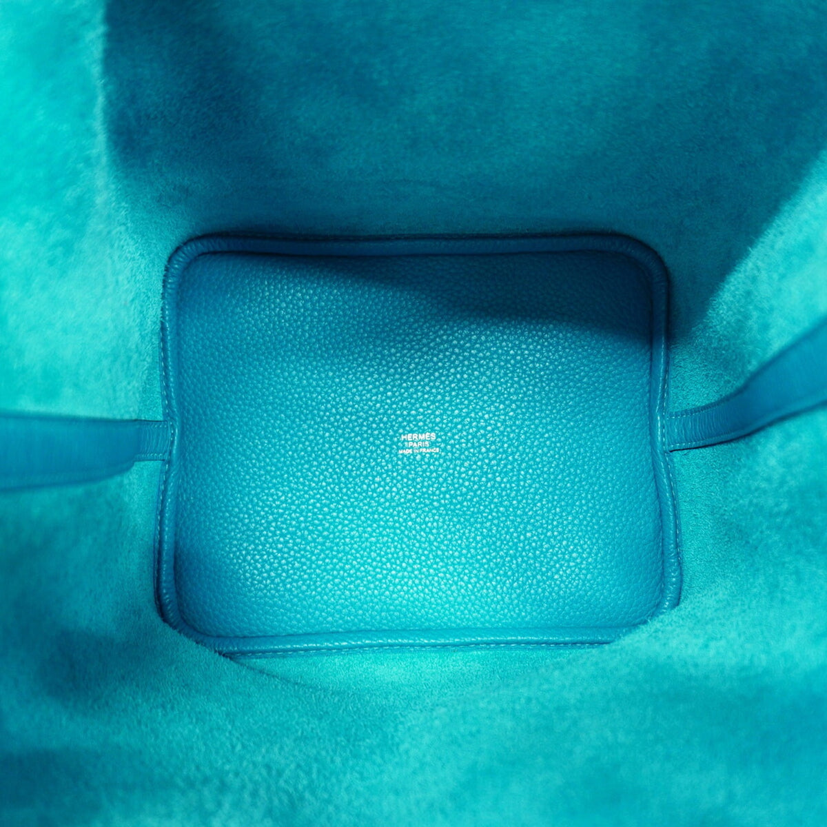 Hermes Turquoise Taurillon Clemence Leather Handbag (Pre-Owned)