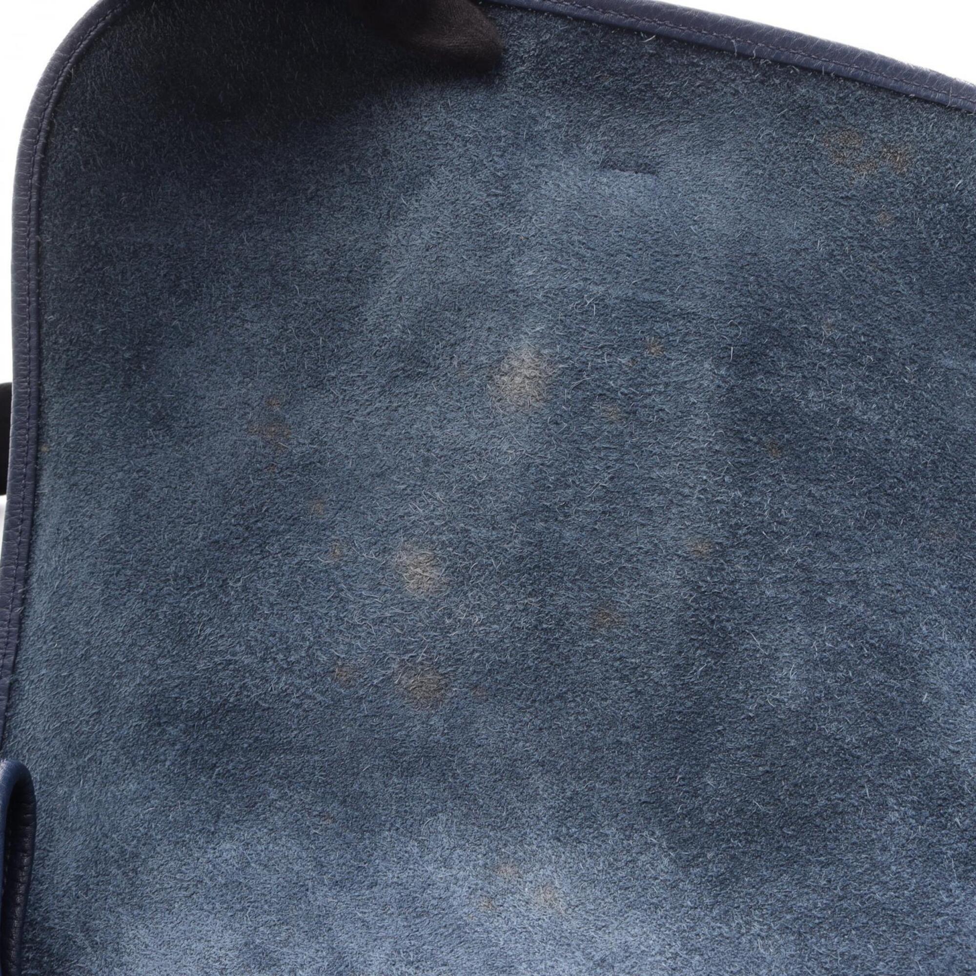 Hermes Black Blue Taurillon Clemence Leather Handbag Shoulder Bag (Pre-Owned)