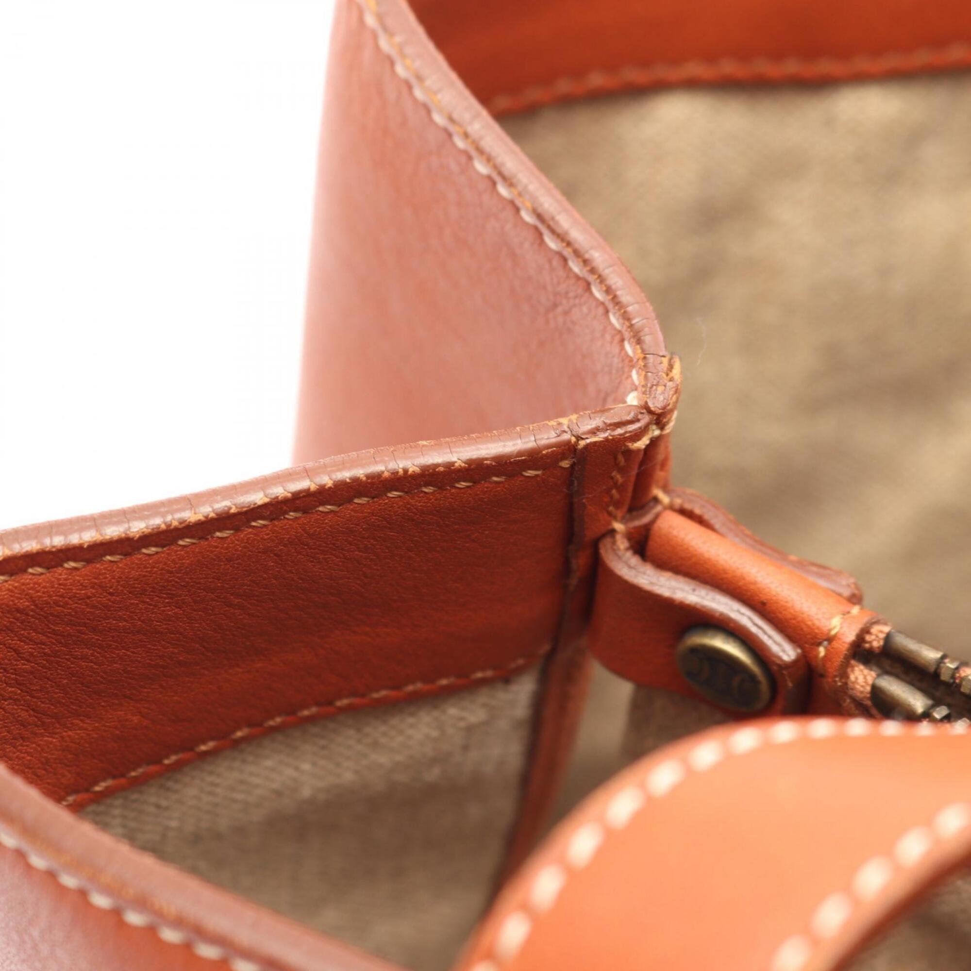 Celine Brown Leather Handbag Tote Bag (Pre-Owned)