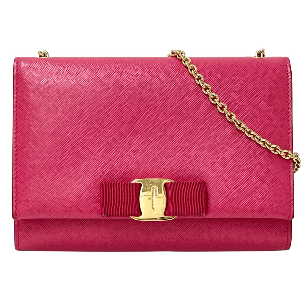 Salvatore Ferragamo Pink Leather Pochette Shoulder Bag (Pre-Owned)