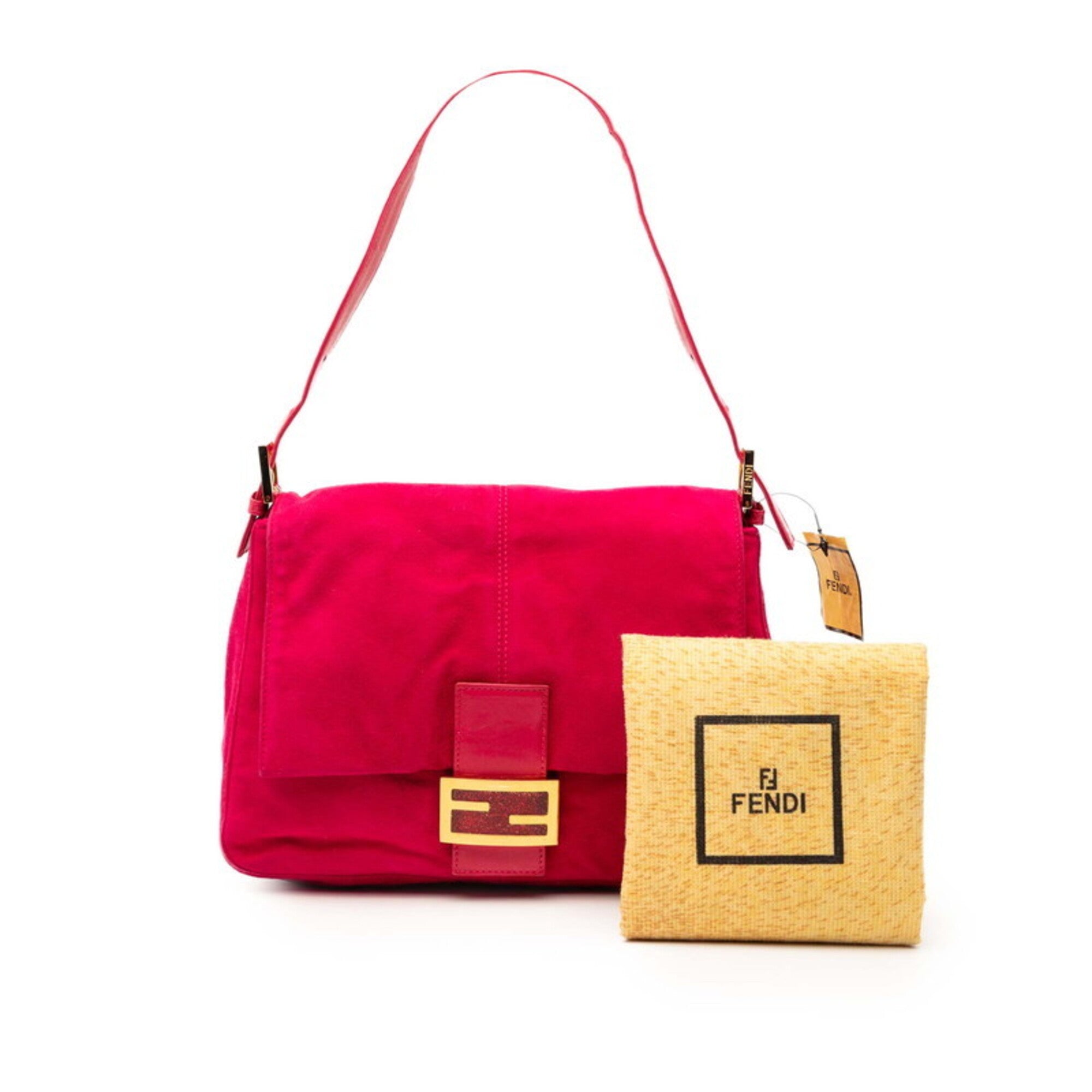 Fendi Pink Suede Leather Shoulder Bag (Pre-Owned)