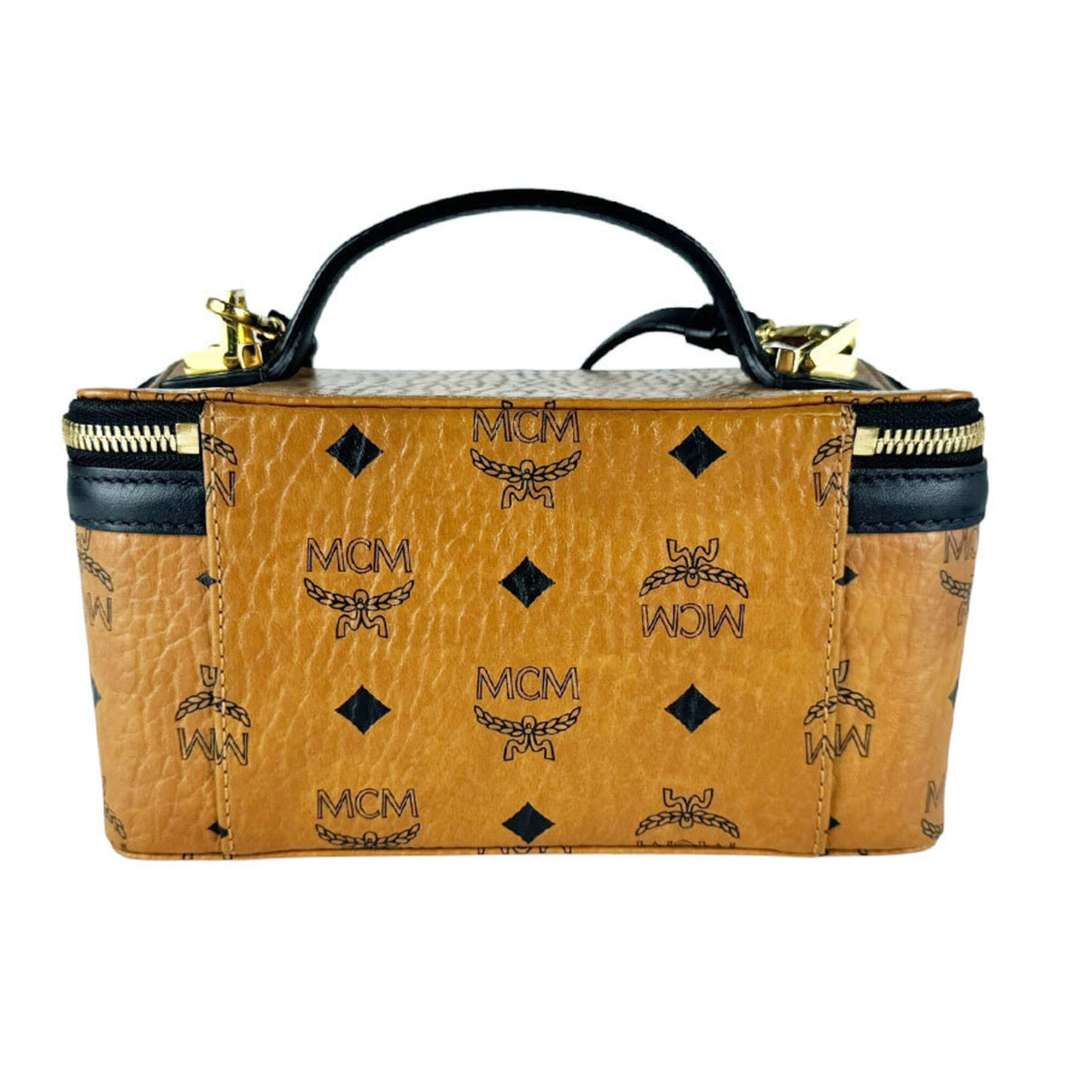 Mcm Black Brown Leather Shoulder Bag (Pre-Owned)