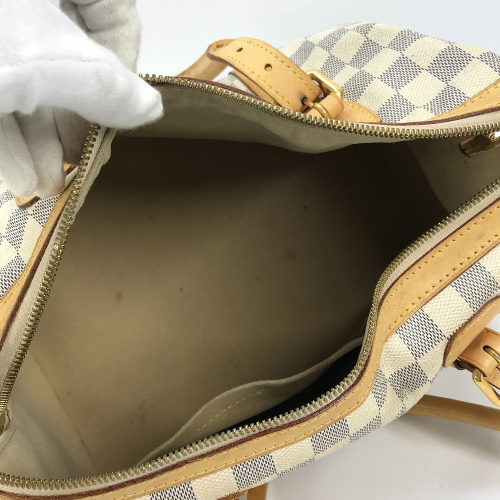 Louis Vuitton Damier Azur White Damier Azur Boston Bag Handbag (Pre-Owned)