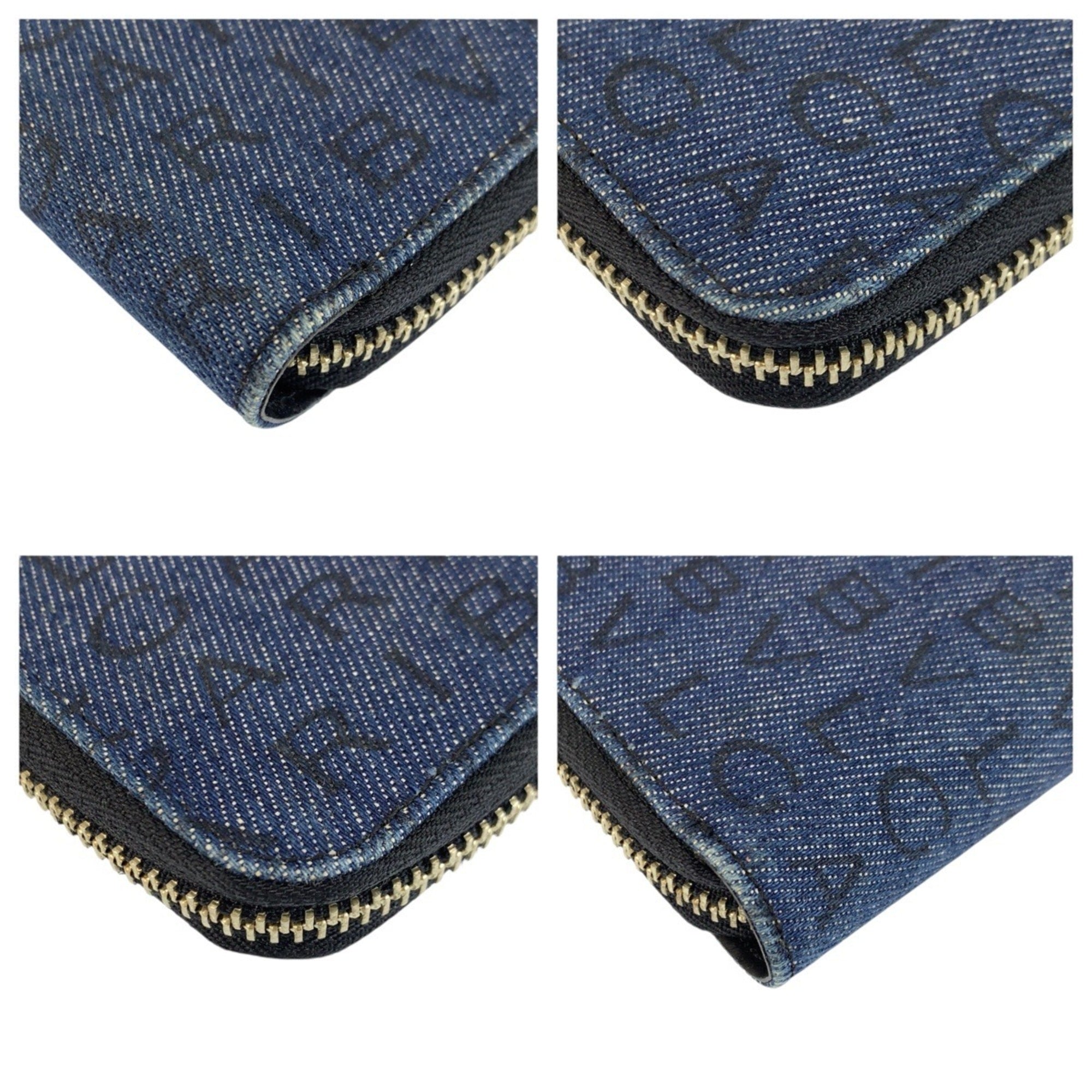 Bvlgari Black Blue Denim Leather Wallet (Bi-Fold) (Pre-Owned)