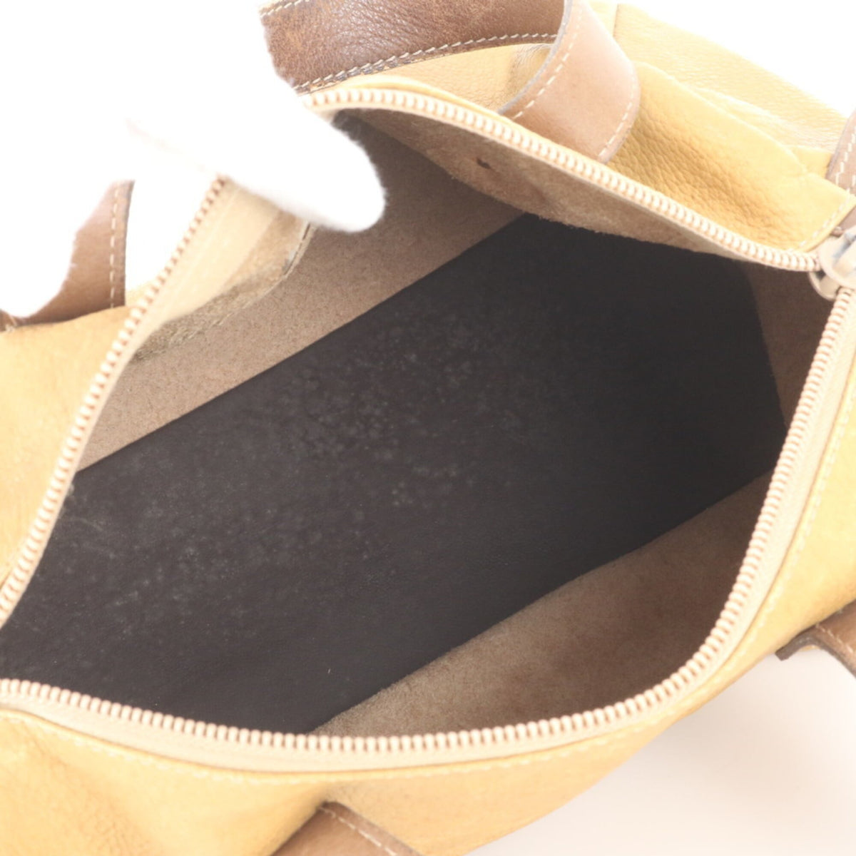 Loewe Beige Leather Boston Bag Handbag Tote Bag (Pre-Owned)