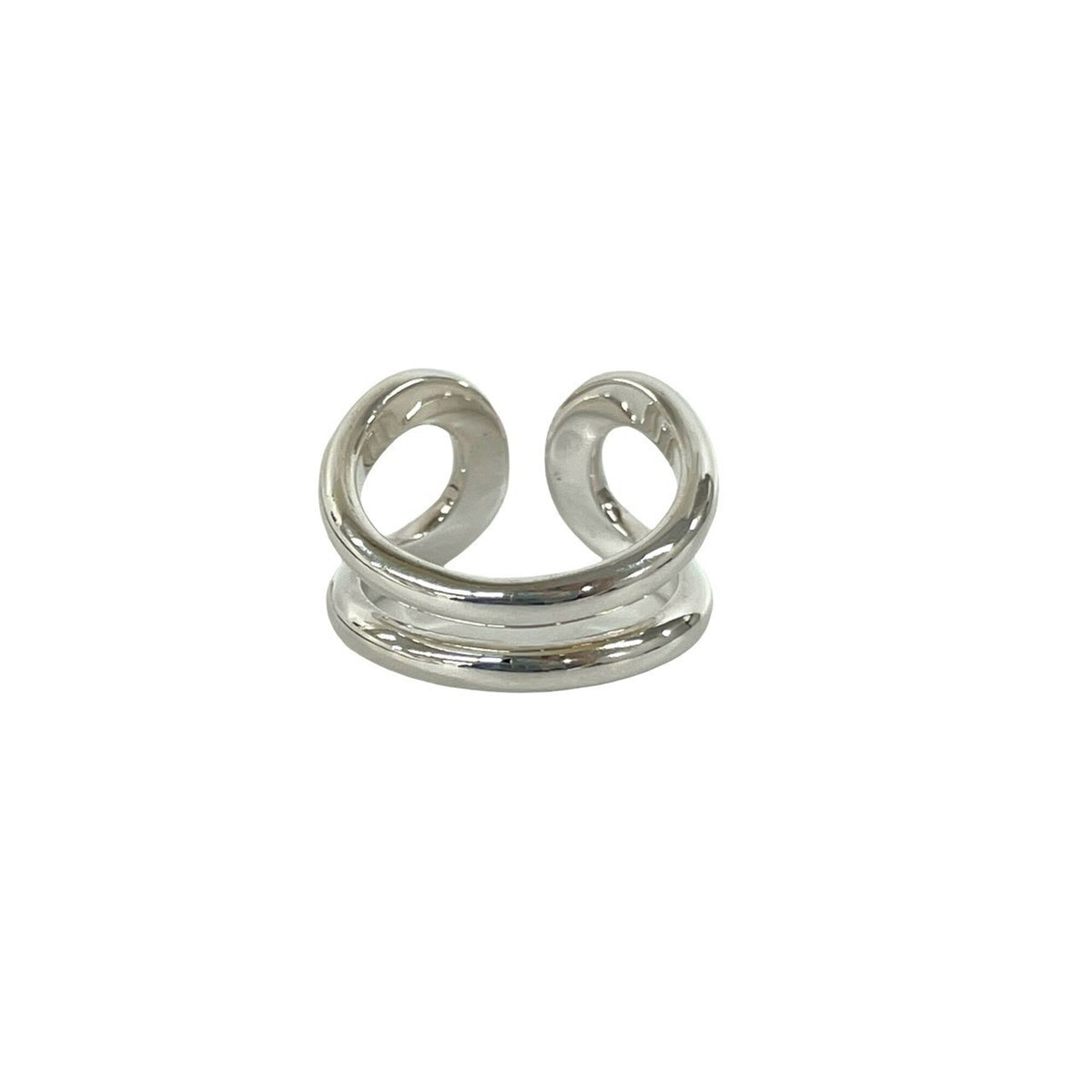 Hermes Silver Silver 925 Band Ring (Pre-Owned)