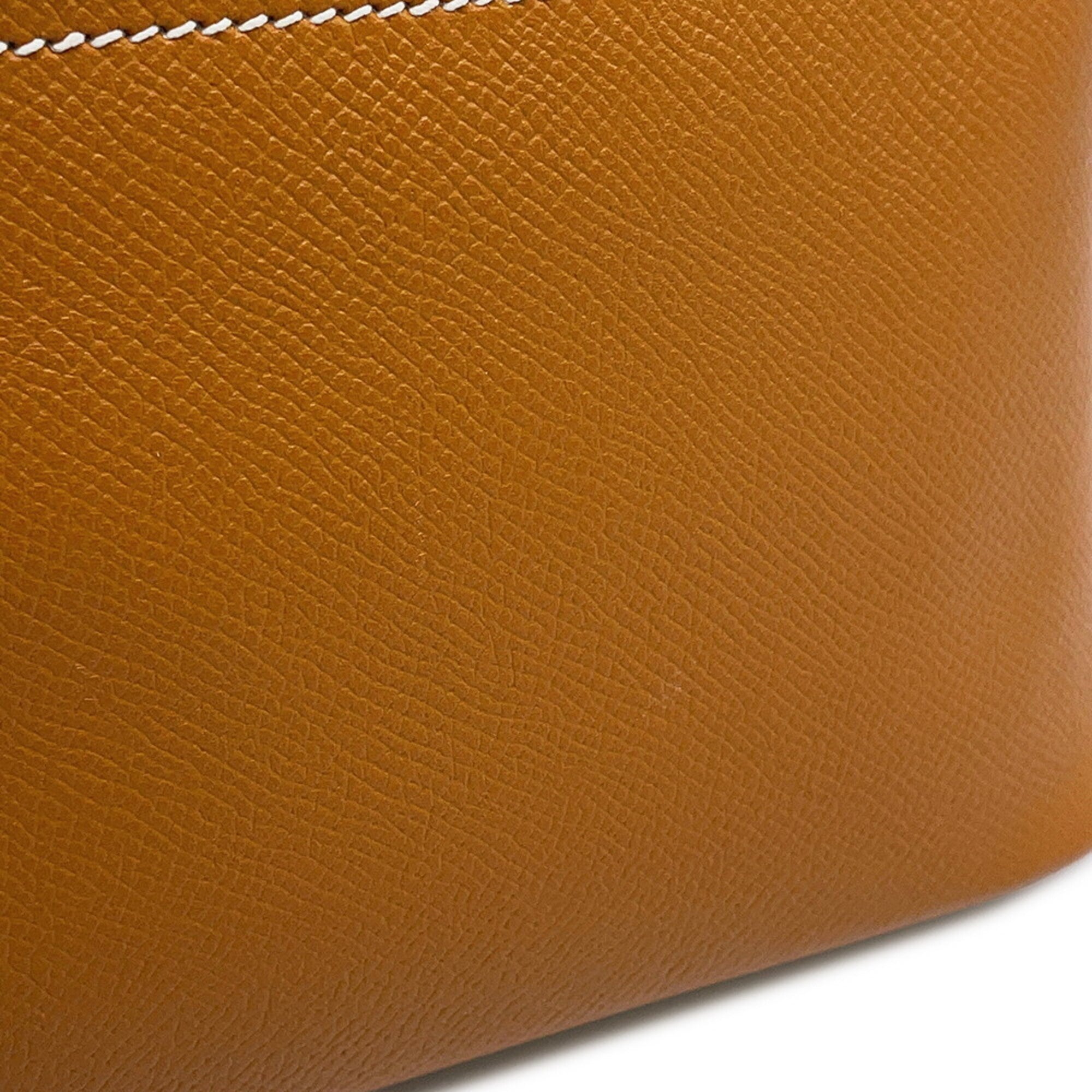 Hermes Gold Brown Epsom Leather Handbag Shoulder Bag (Pre-Owned)