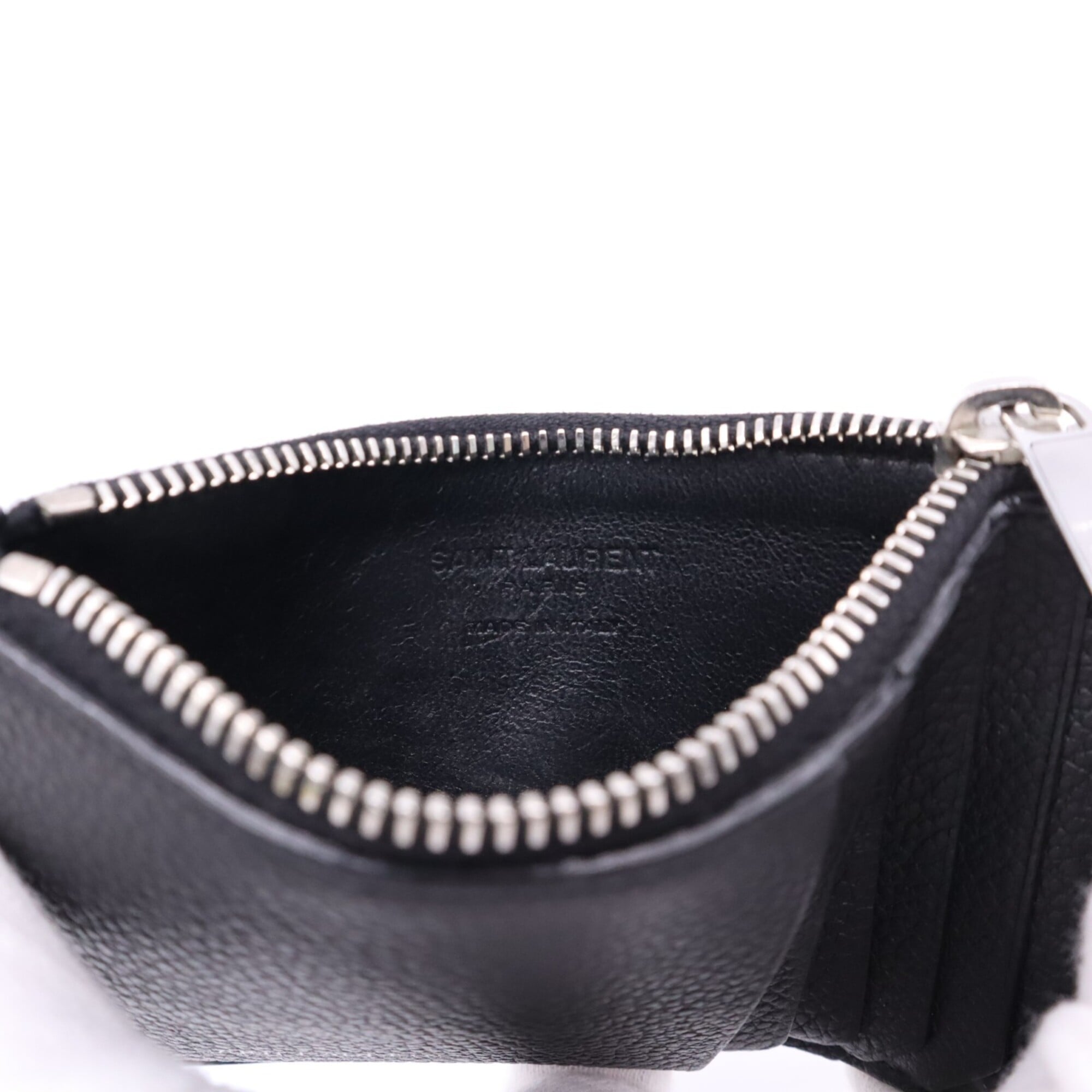 Yves Saint Laurent Black Leather Coin Purse/Coin Case (Pre-Owned)