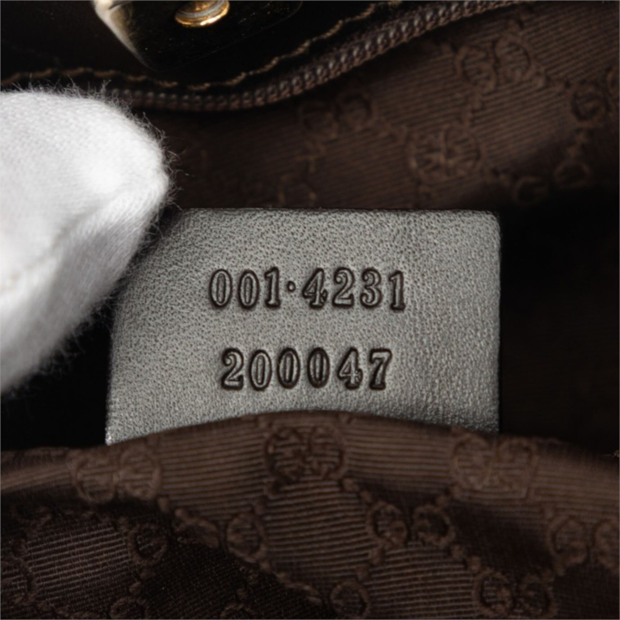Gucci Beige Dark Brown Canvas Leather Handbag Shoulder Bag (Pre-Owned)