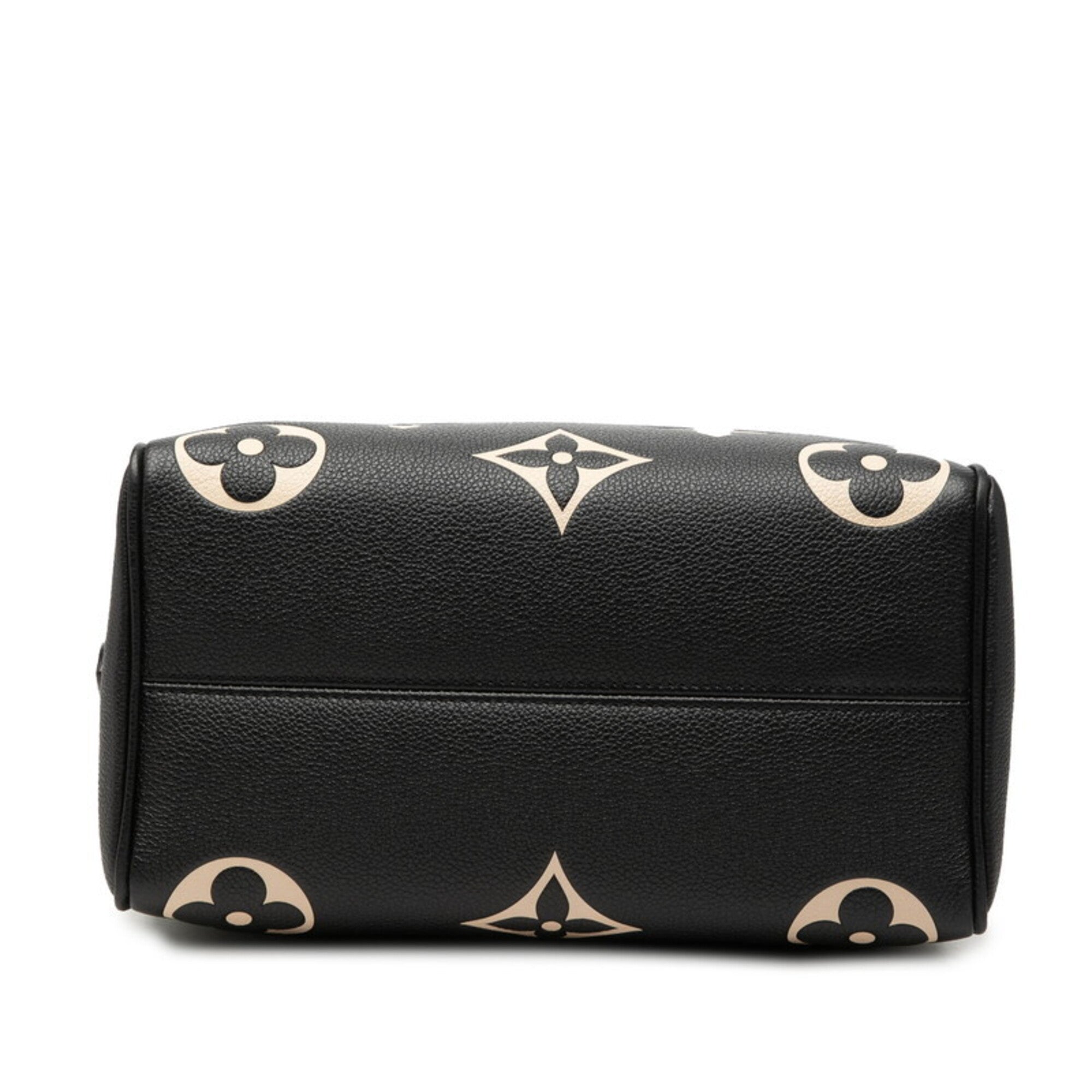 Louis Vuitton Beige Black Leather Handbag Shoulder Bag (Pre-Owned)