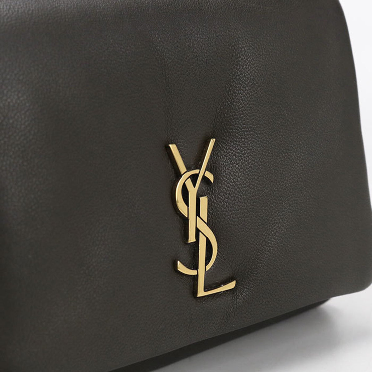 Saint Laurent Gray Leather Wallet (Tri-Fold) (Pre-Owned)
