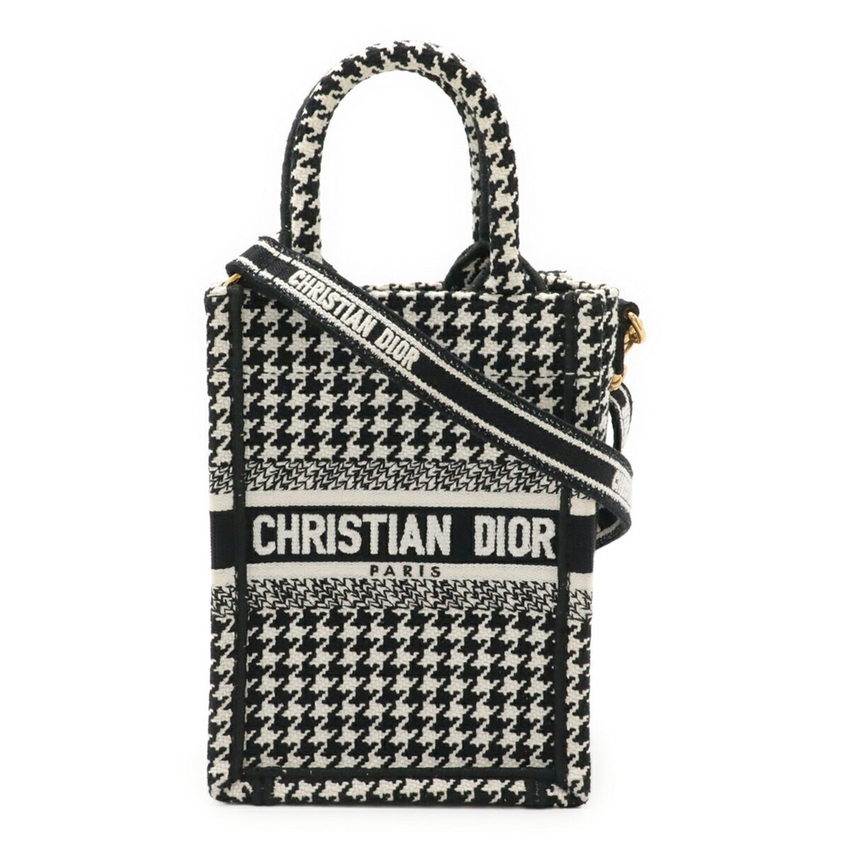 Christian Dior Black White Canvas Shoulder Bag (Pre-Owned)