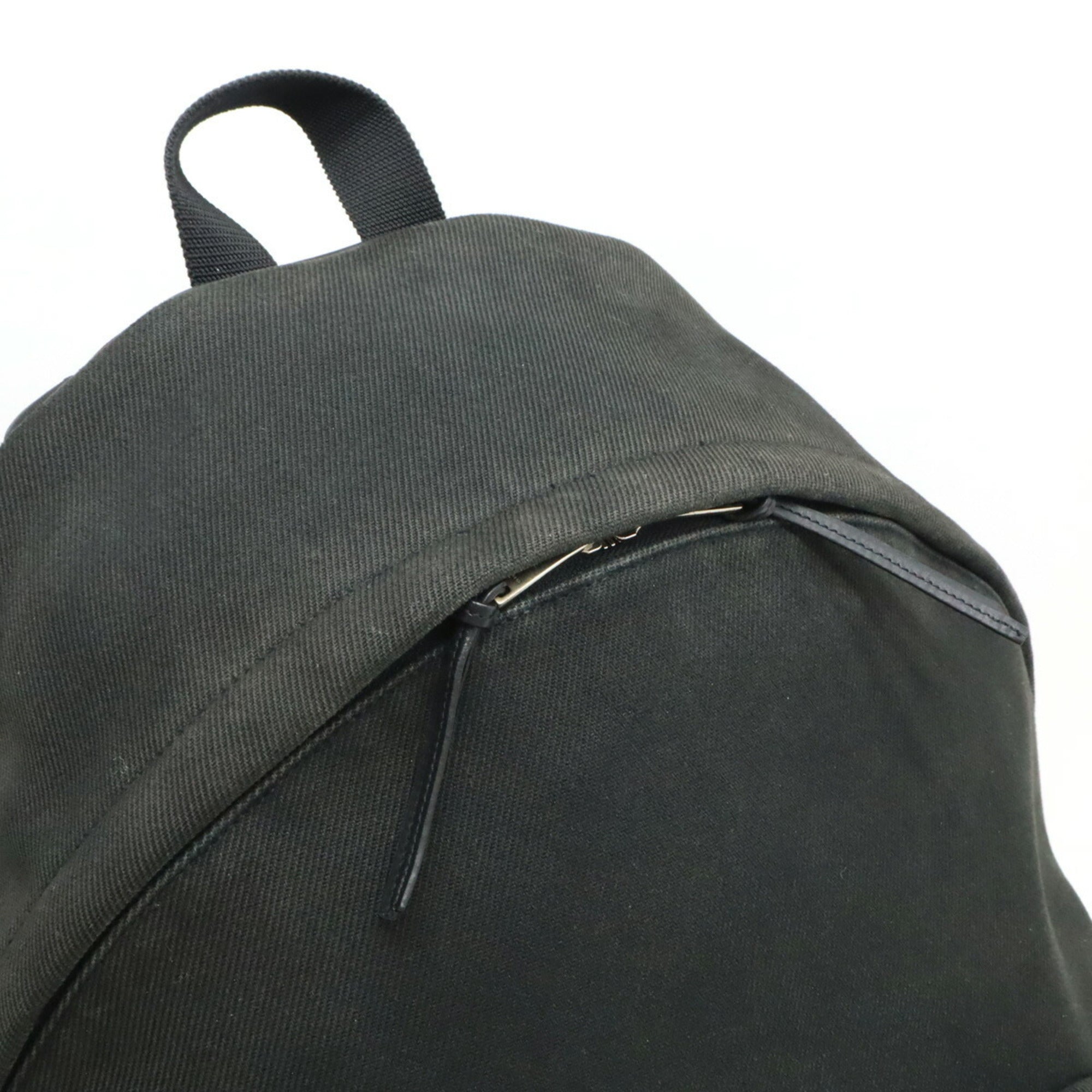 Yves Saint Laurent Black Canvas Leather Backpack (Pre-Owned)
