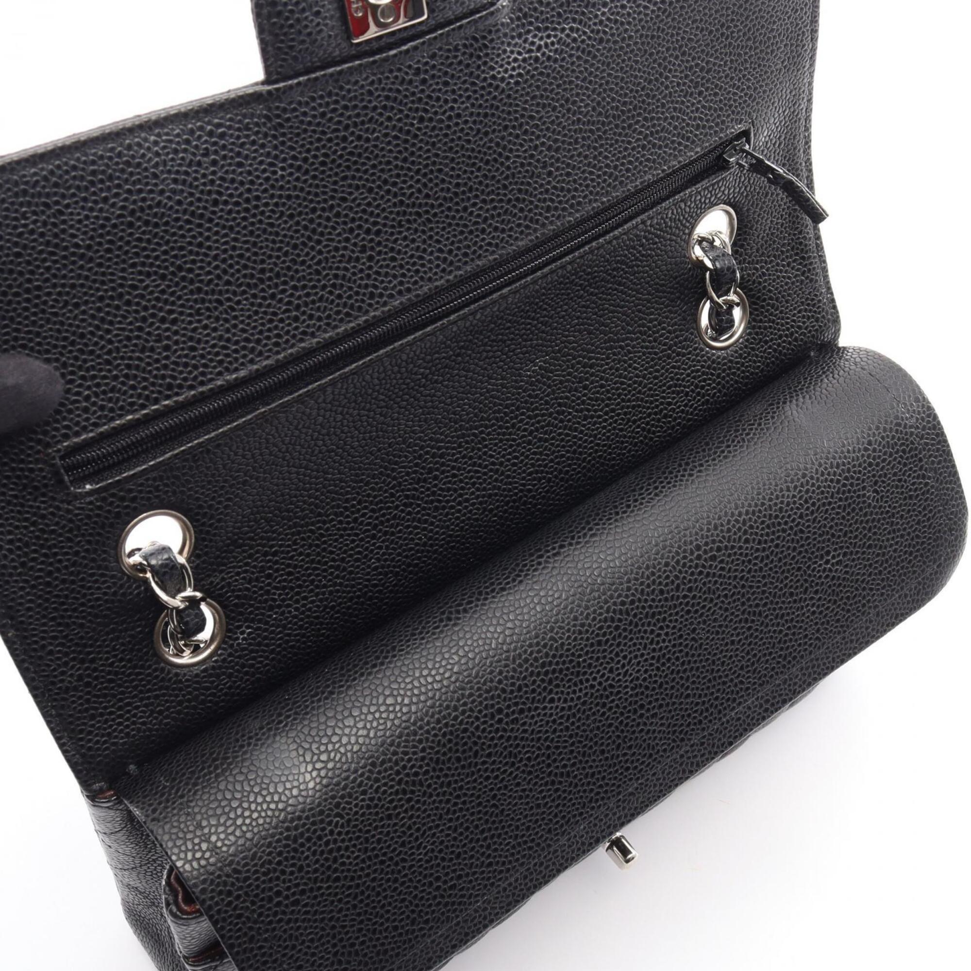 Chanel Black Grained Calfskin Handbag Shoulder Bag (Pre-Owned)