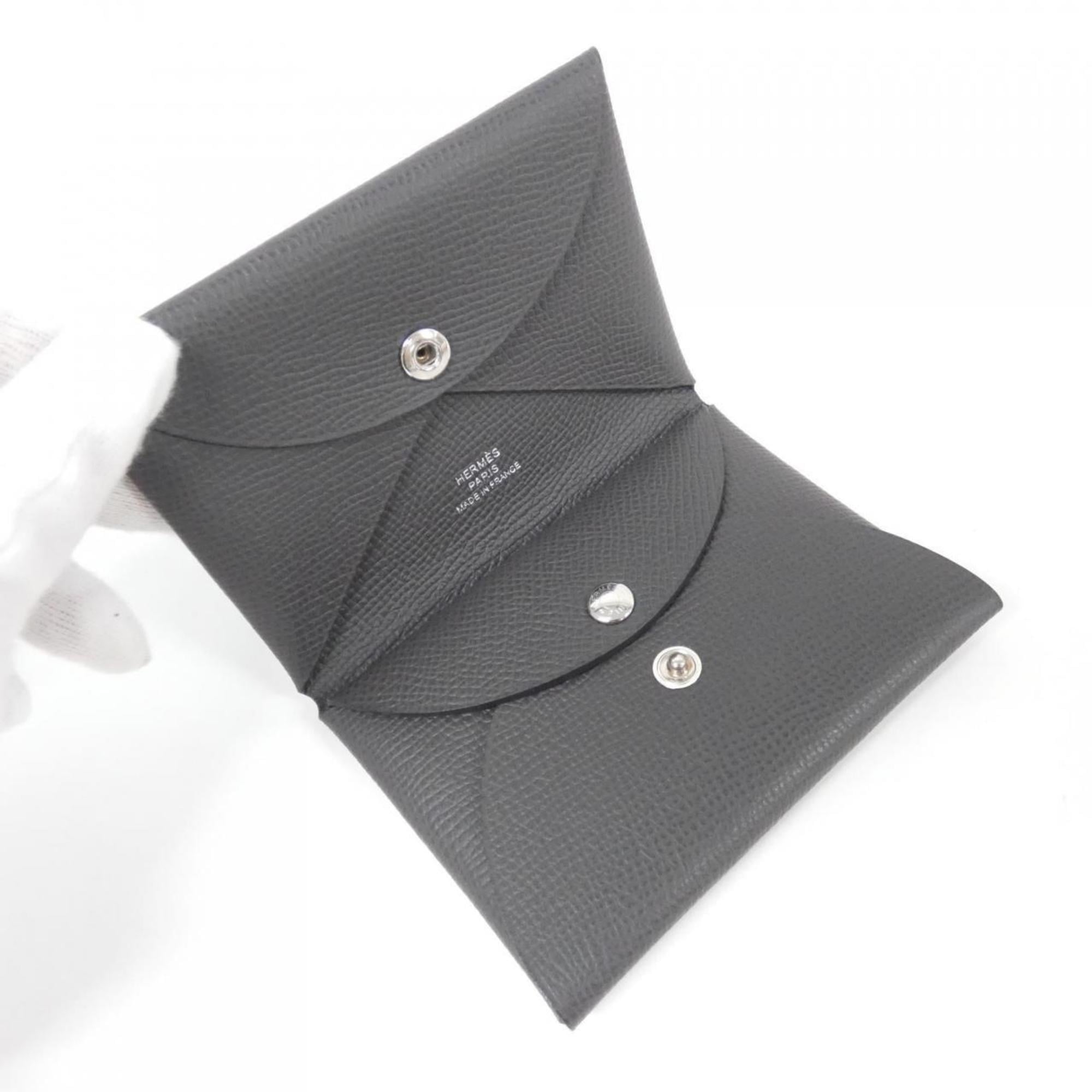 Hermes Dark Gray Graphite Epsom Leather Coin Purse/Coin Case (Pre-Owned)