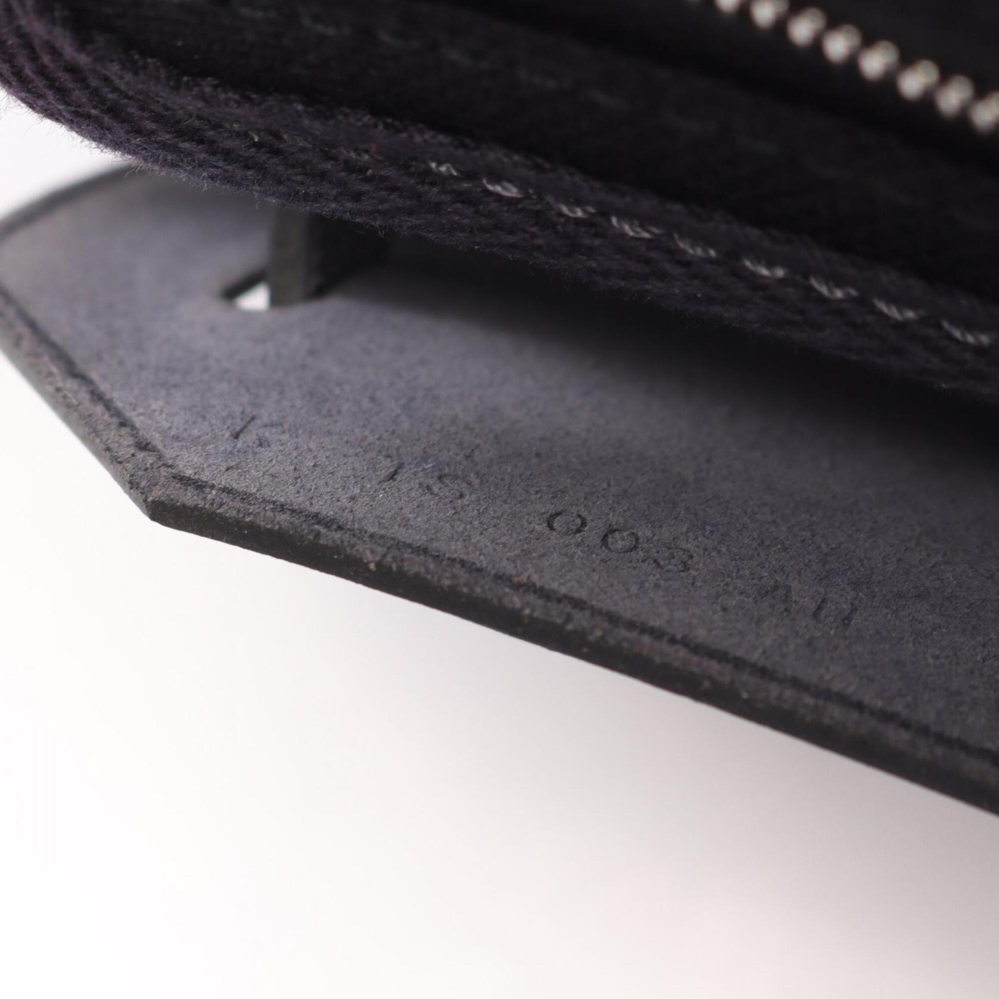 Hermes Black Blue Nuit Navy Canvas Leather Handbag Shoulder Bag (Pre-Owned)