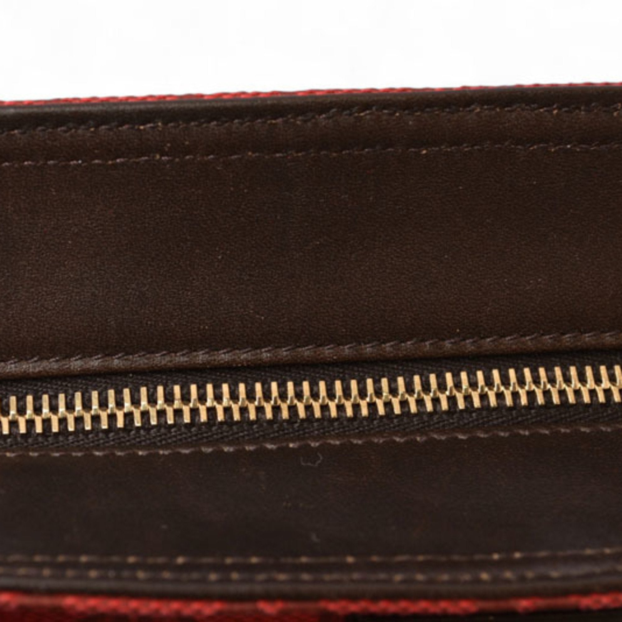 Gucci Dark Red Red Color Coated Canvas Shoulder Bag Tote Bag (Pre-Owned)