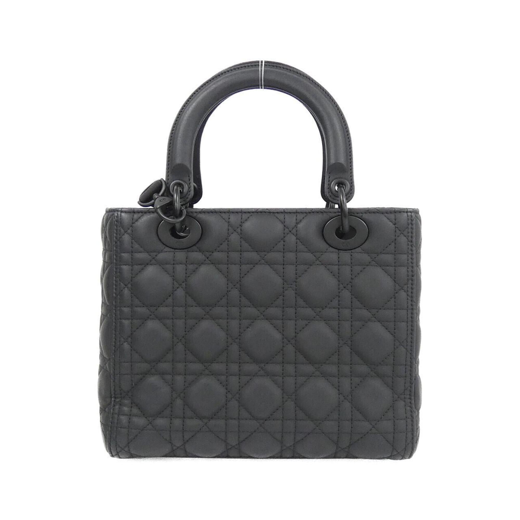 Christian Dior Lady Dior Black Leather Handbag (Pre-Owned)