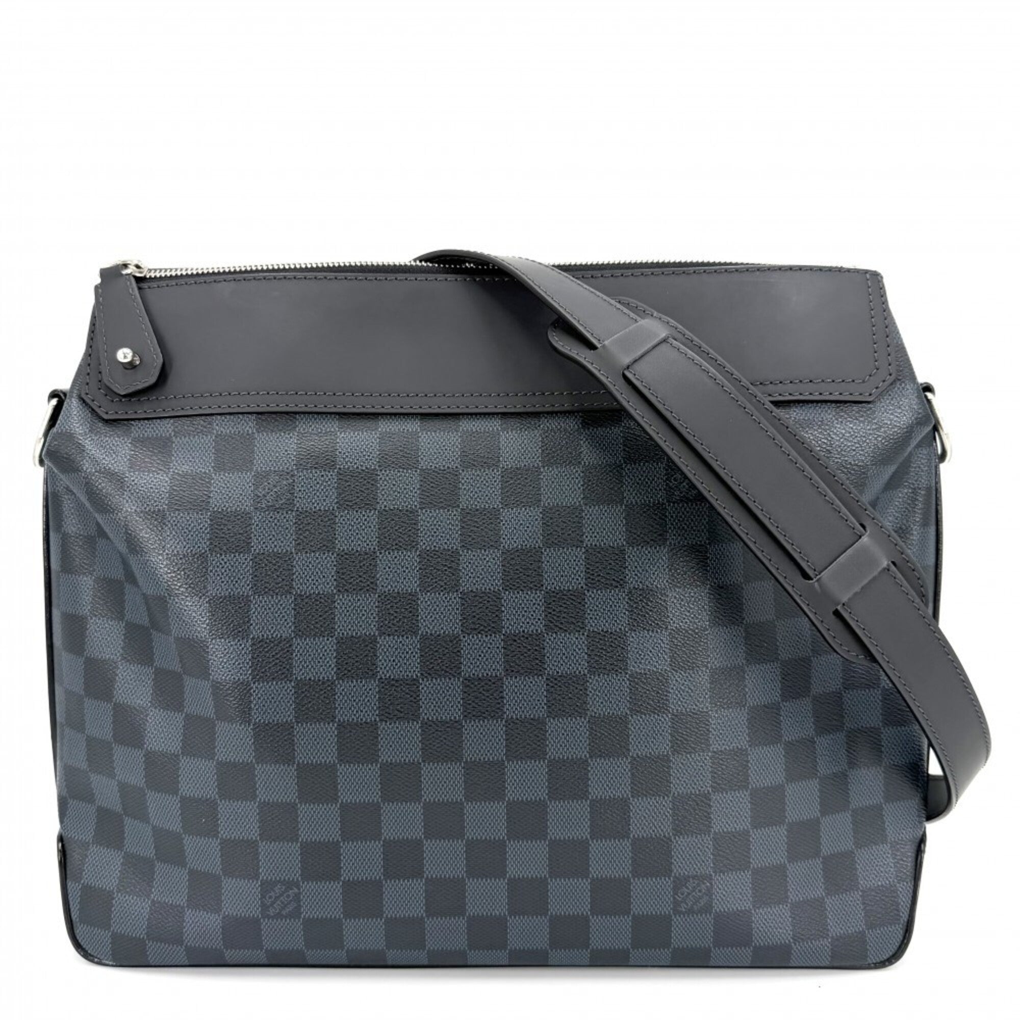 Louis Vuitton Black Damier Cobalt Navy Damier Canvas Shoulder Bag (Pre-Owned)
