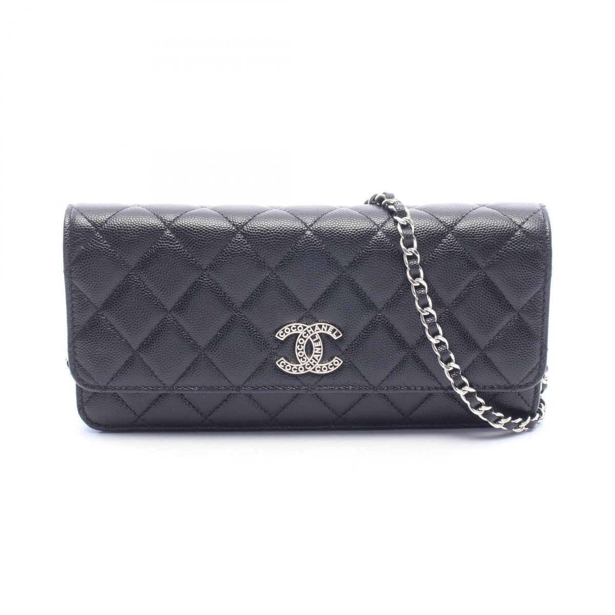 Chanel Black Grained Calfskin Handbag Shoulder Bag (Pre-Owned)