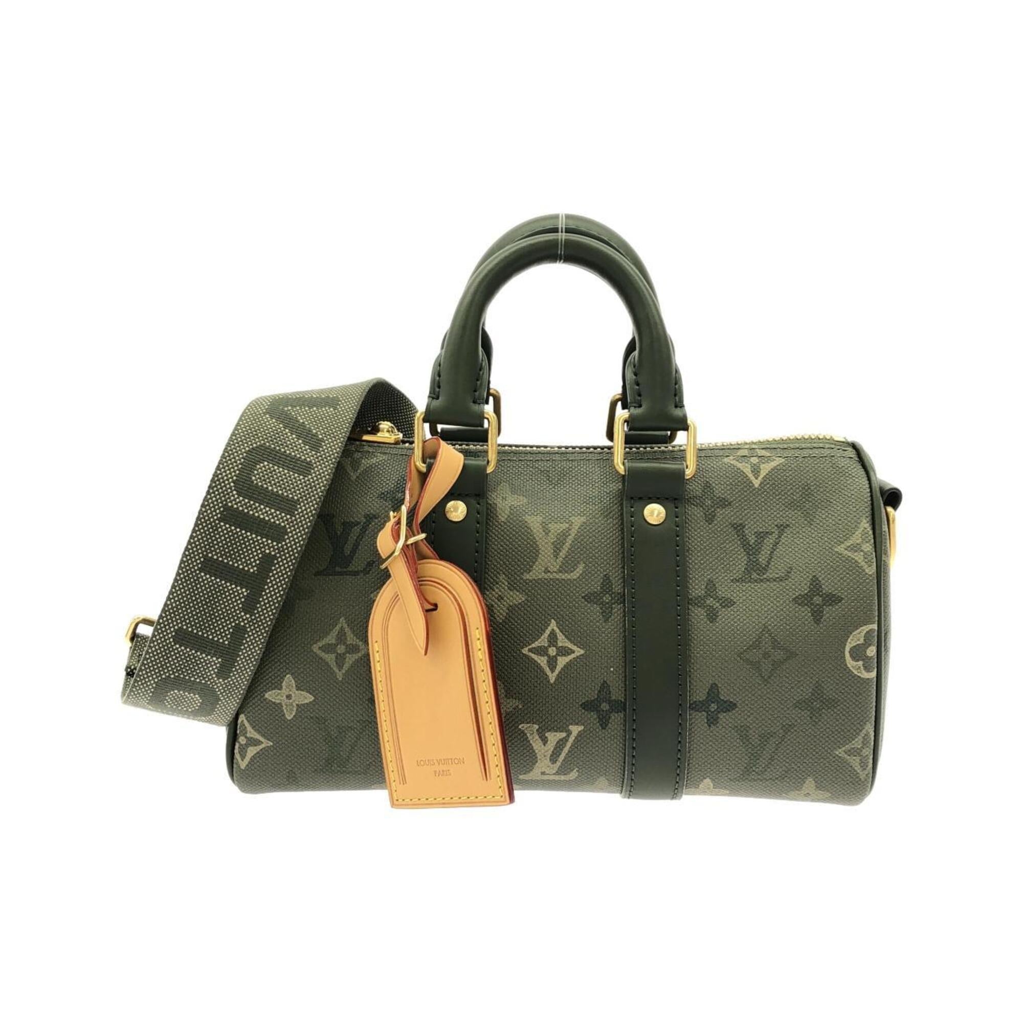 Louis Vuitton Khaki Coated Canvas Boston Bag (Pre-Owned)