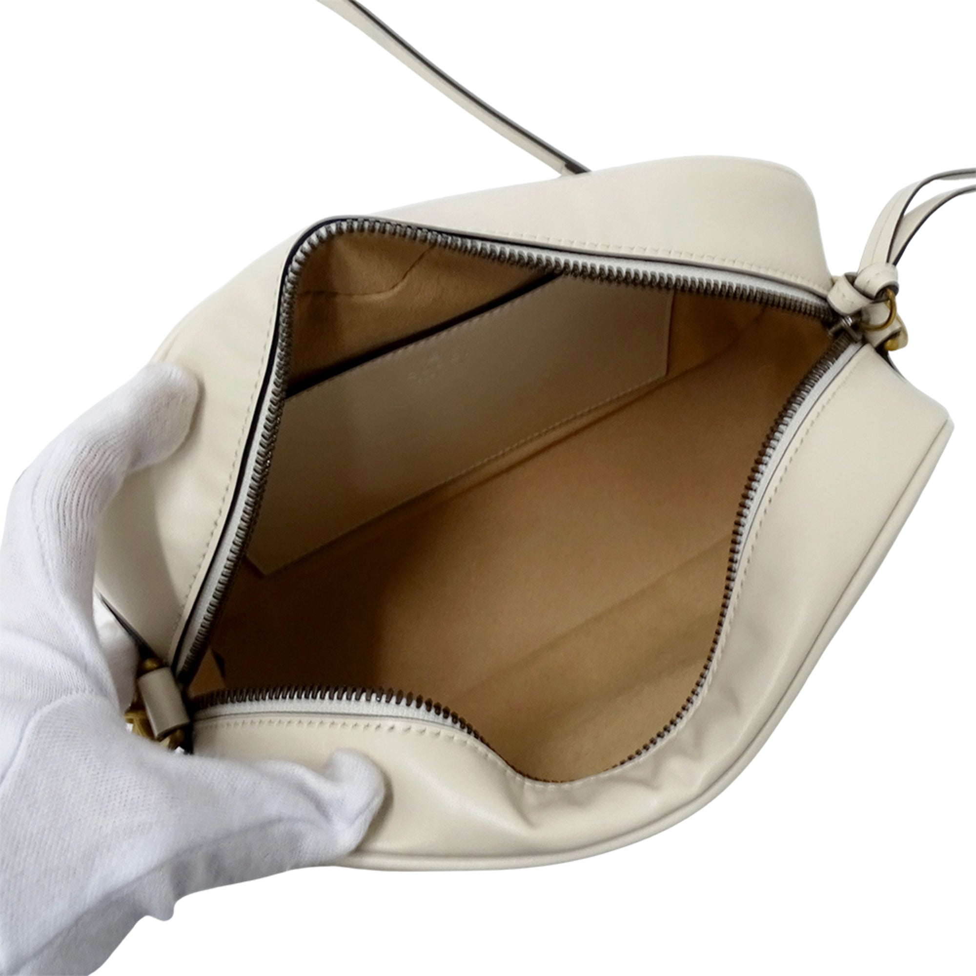Gucci White Leather Handbag Shoulder Bag (Pre-Owned)